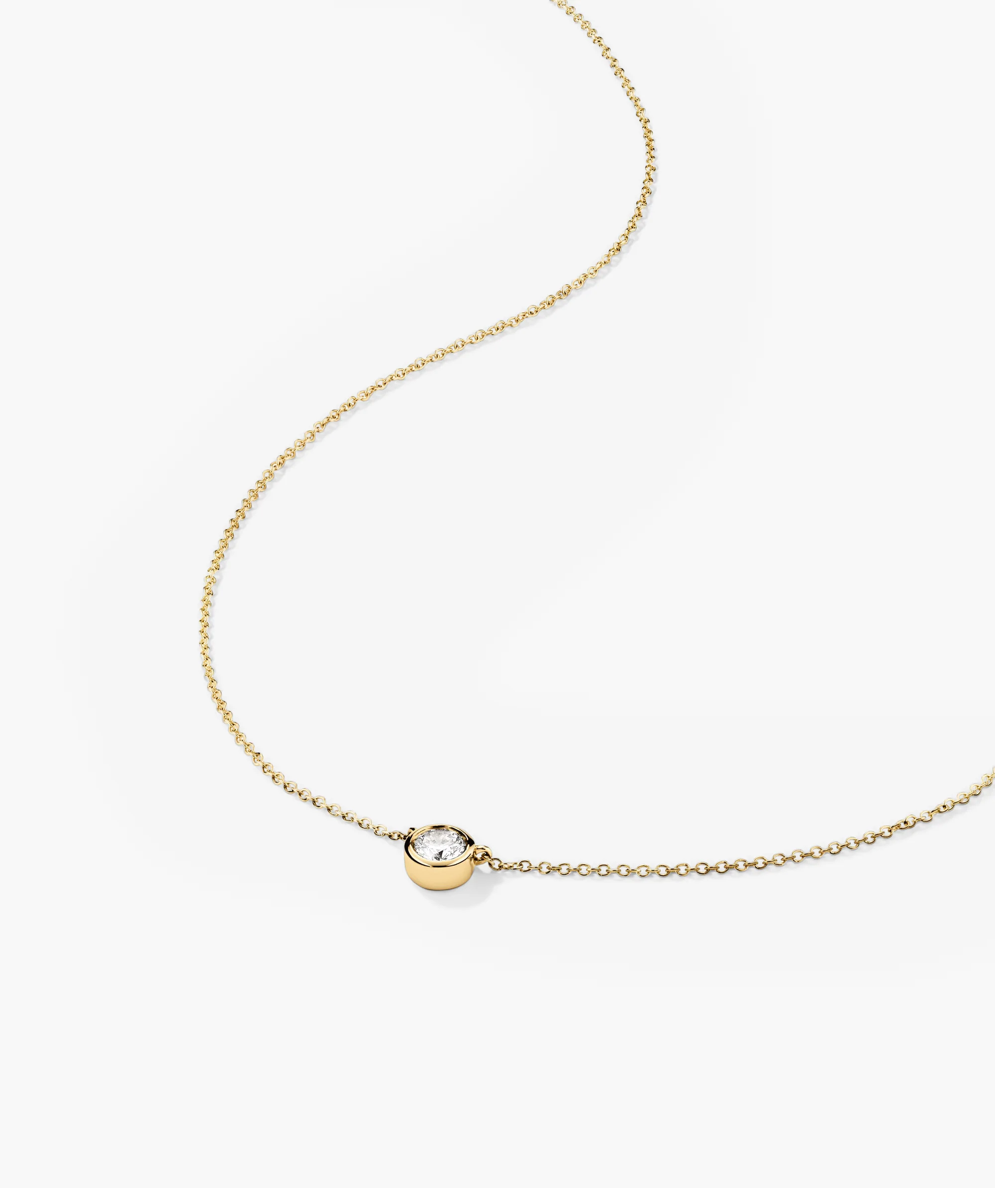 Bezel Lab Grown Diamond Necklace 0.25 ct