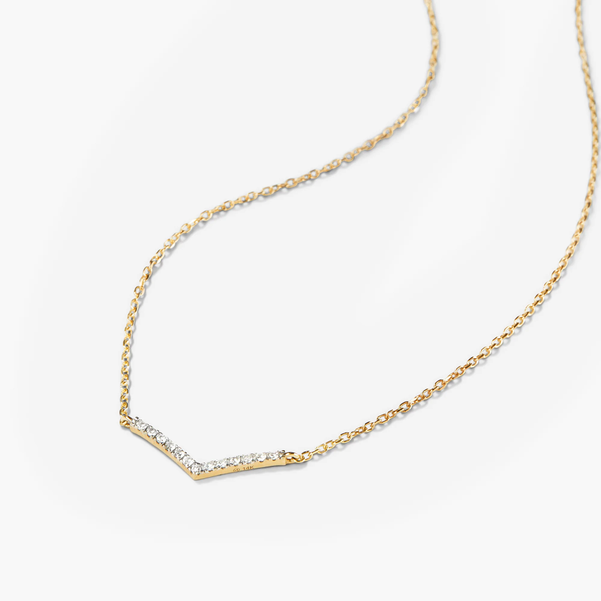 Pavé Diamond Wishbone Necklace
