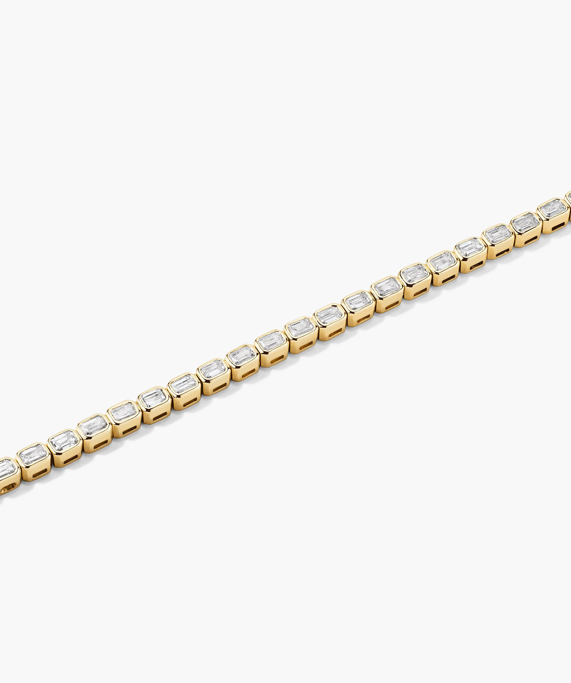 Lab Grown Diamond Emerald Cut Bezel Tennis Bracelet