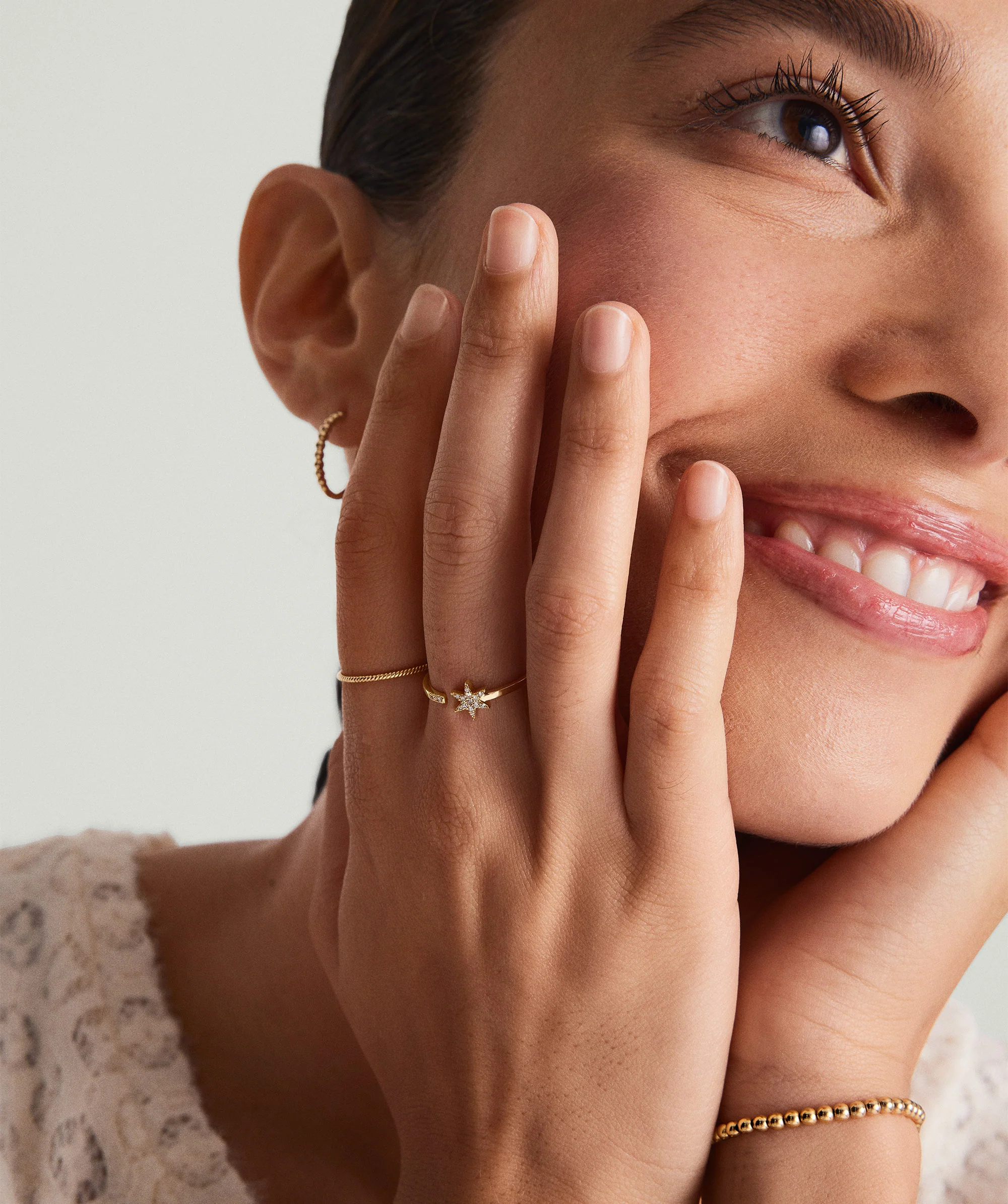 Pavé Diamond Star Open Ring