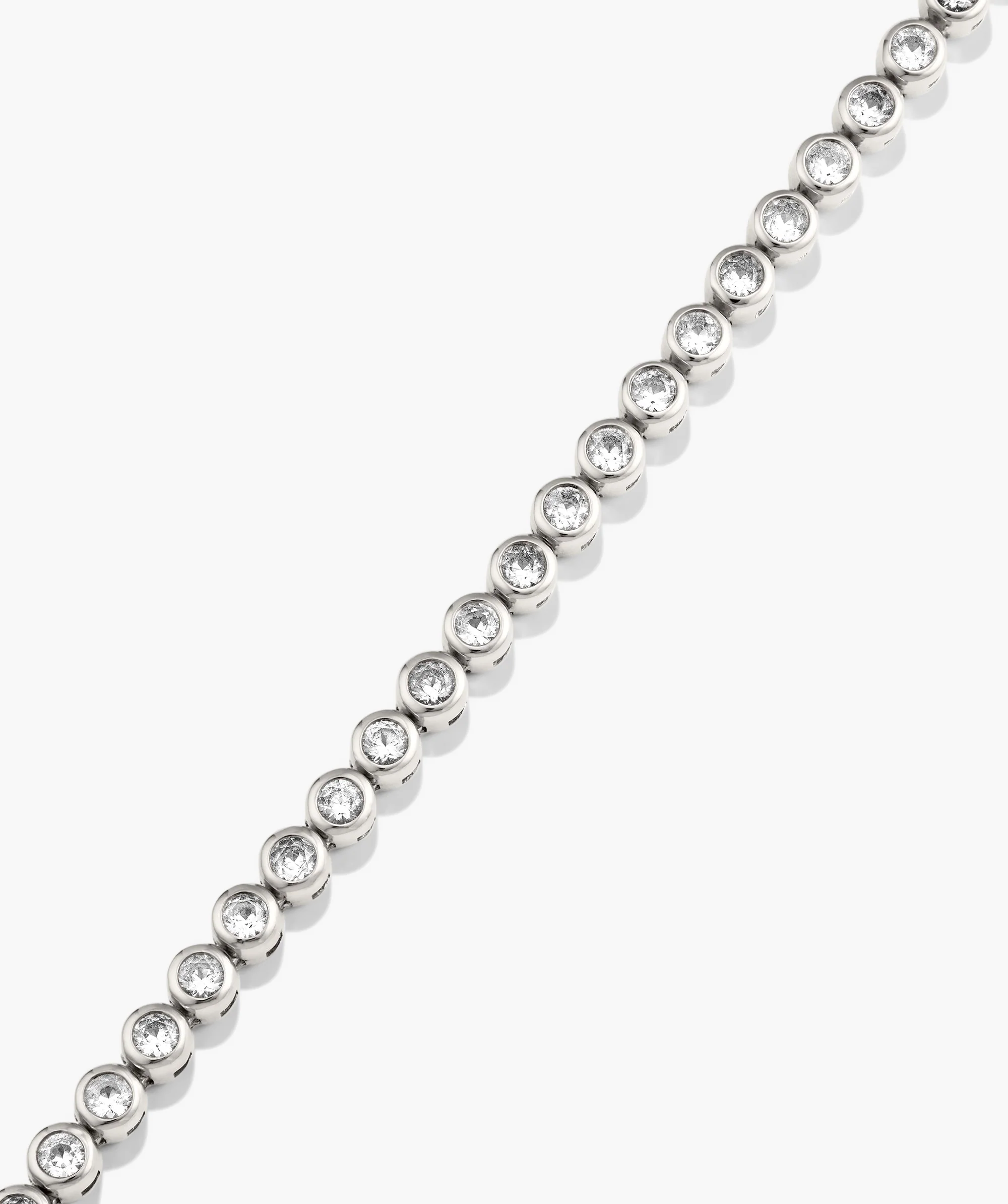 Zadie Bezel Lab Grown Sapphire Tennis Necklace