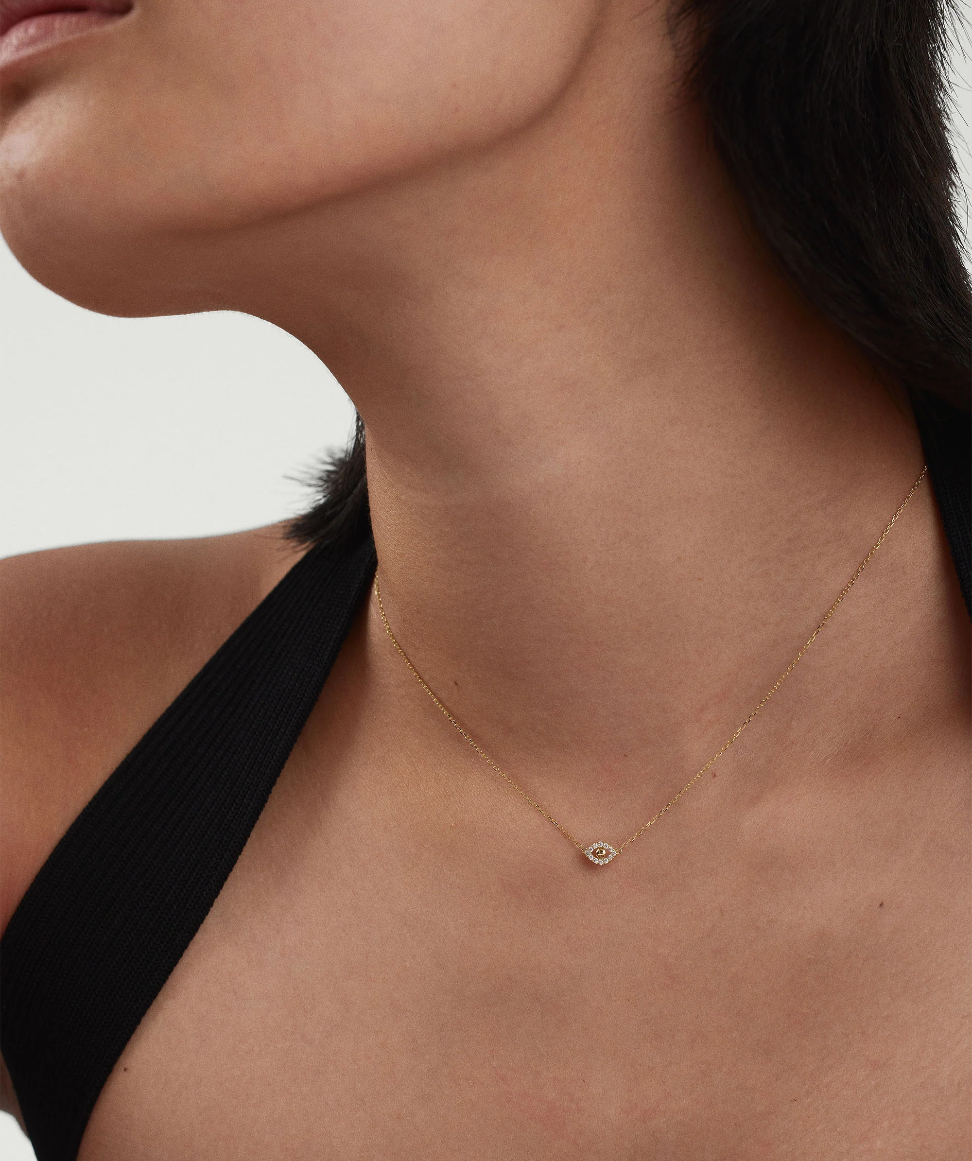 Pavé Diamond Evil Eye Necklace