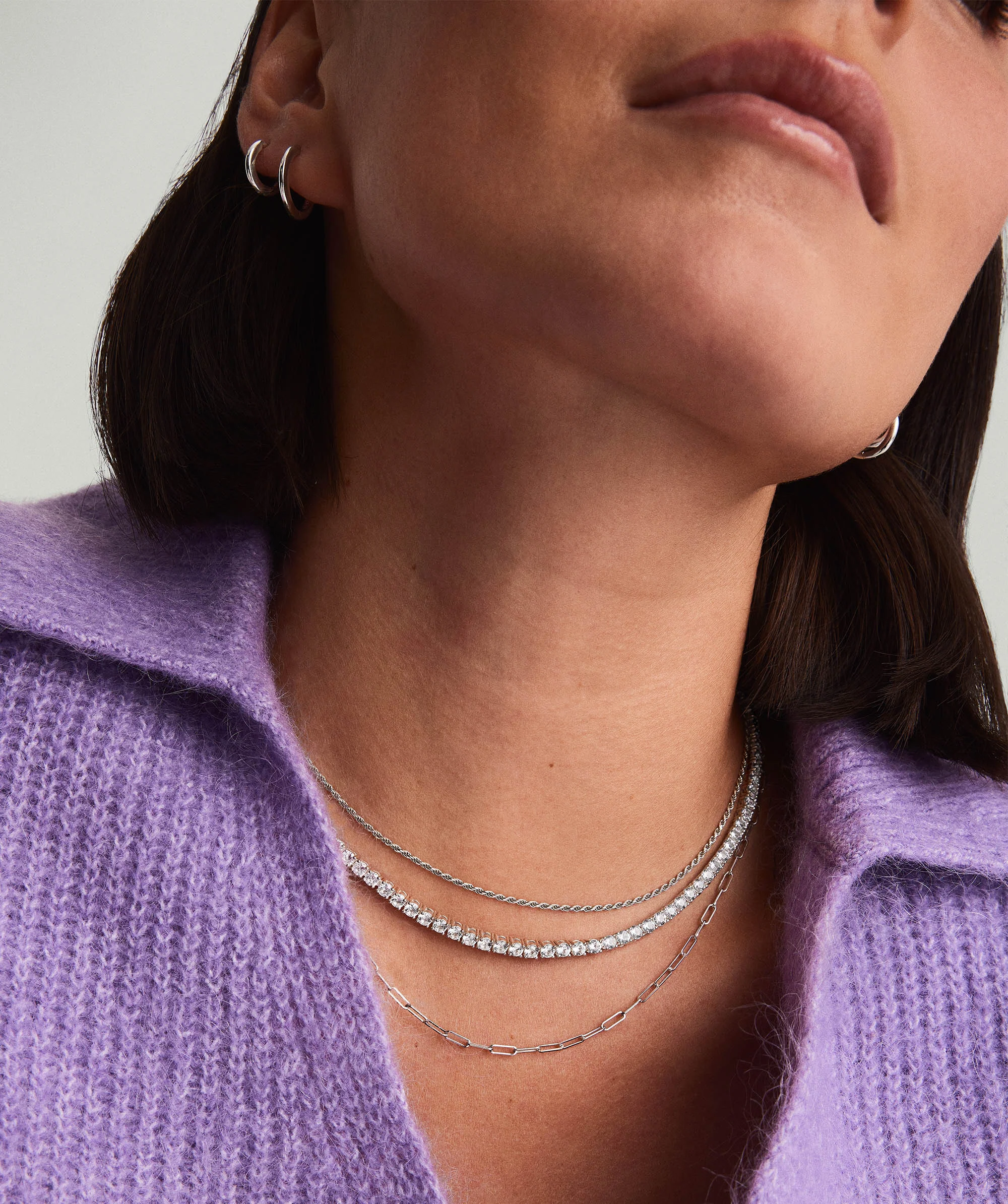 Lab Grown Sapphire Tennis Necklace