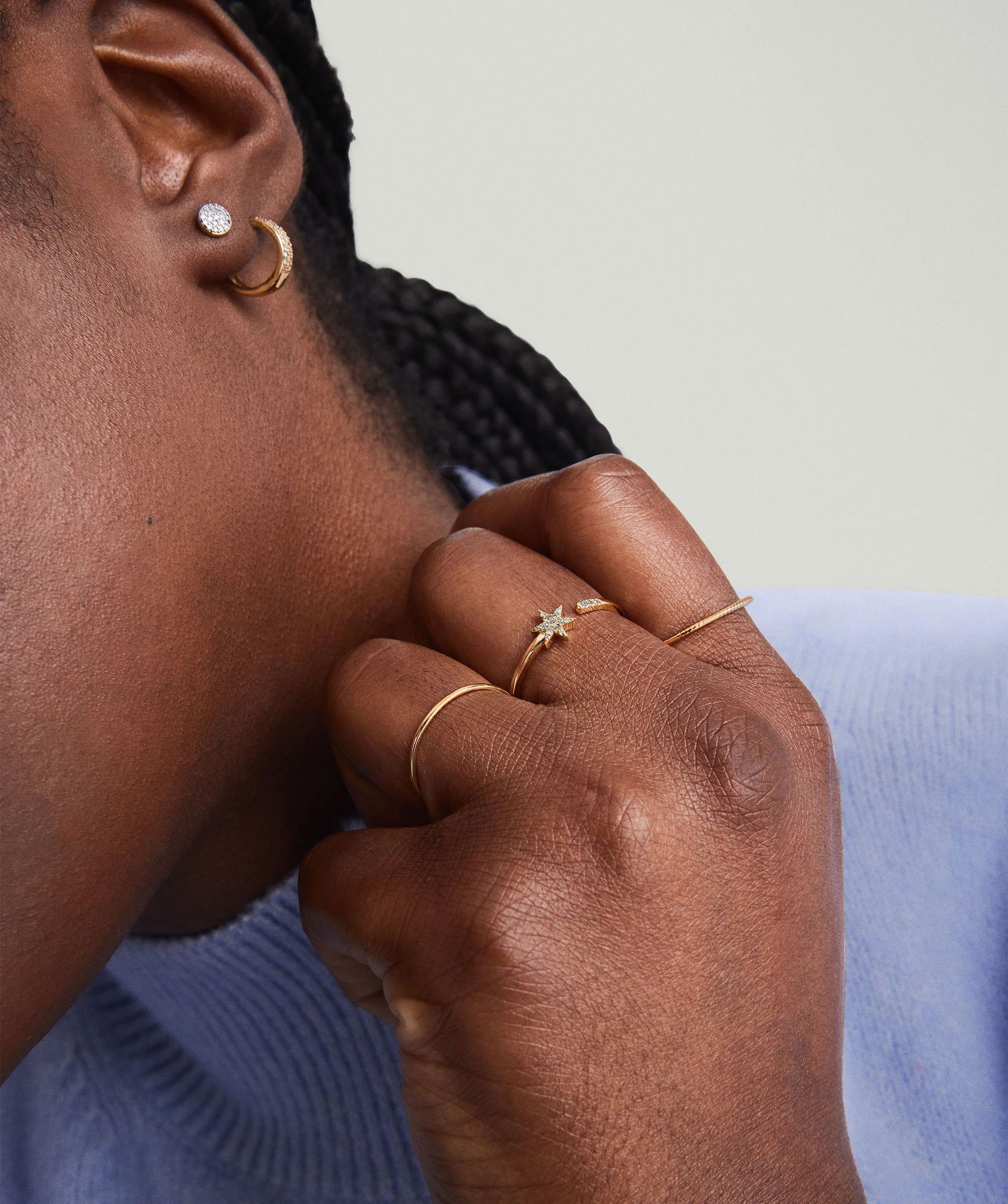 Pavé Diamond Star Open Ring