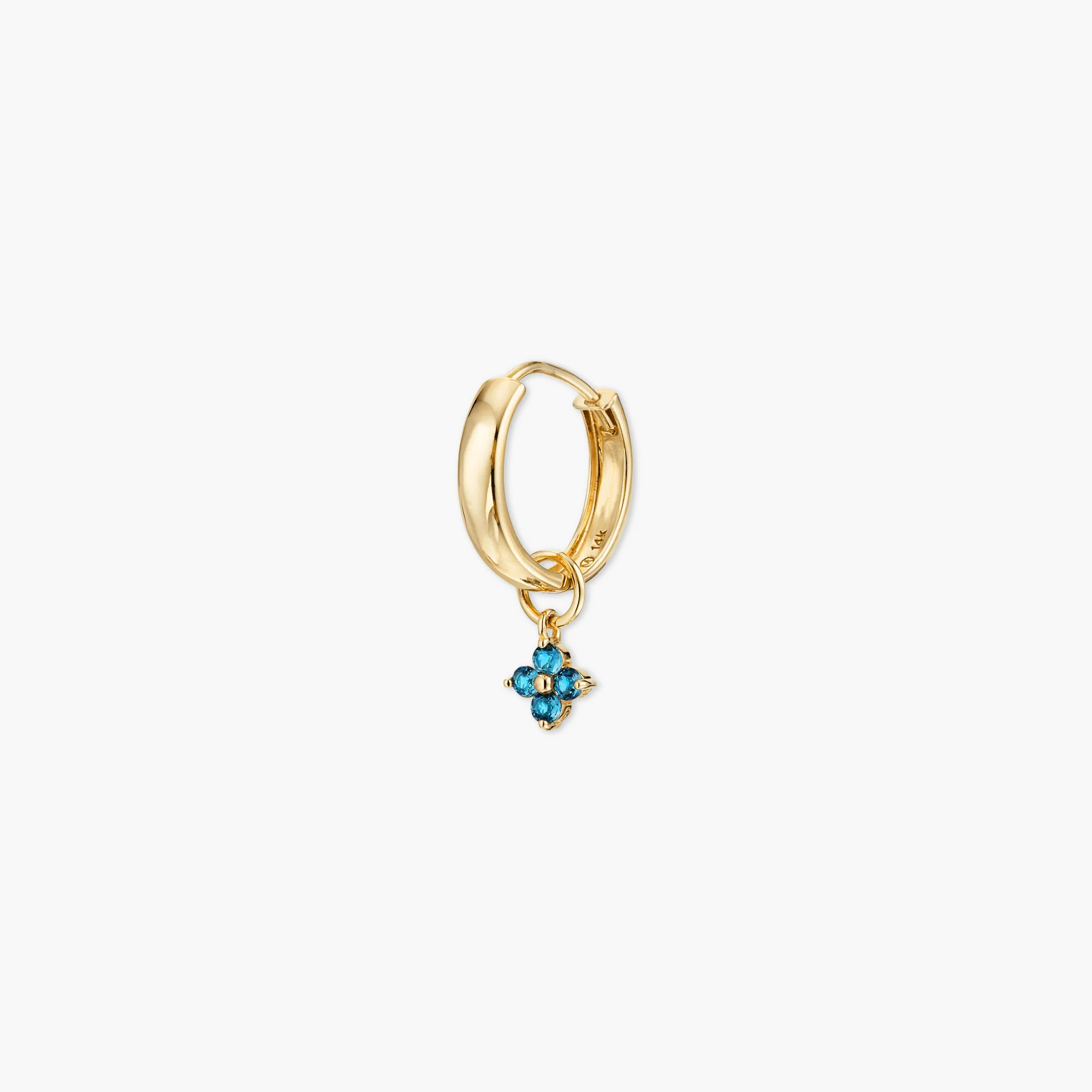 Single Gemstone Cluster Hoop Charm