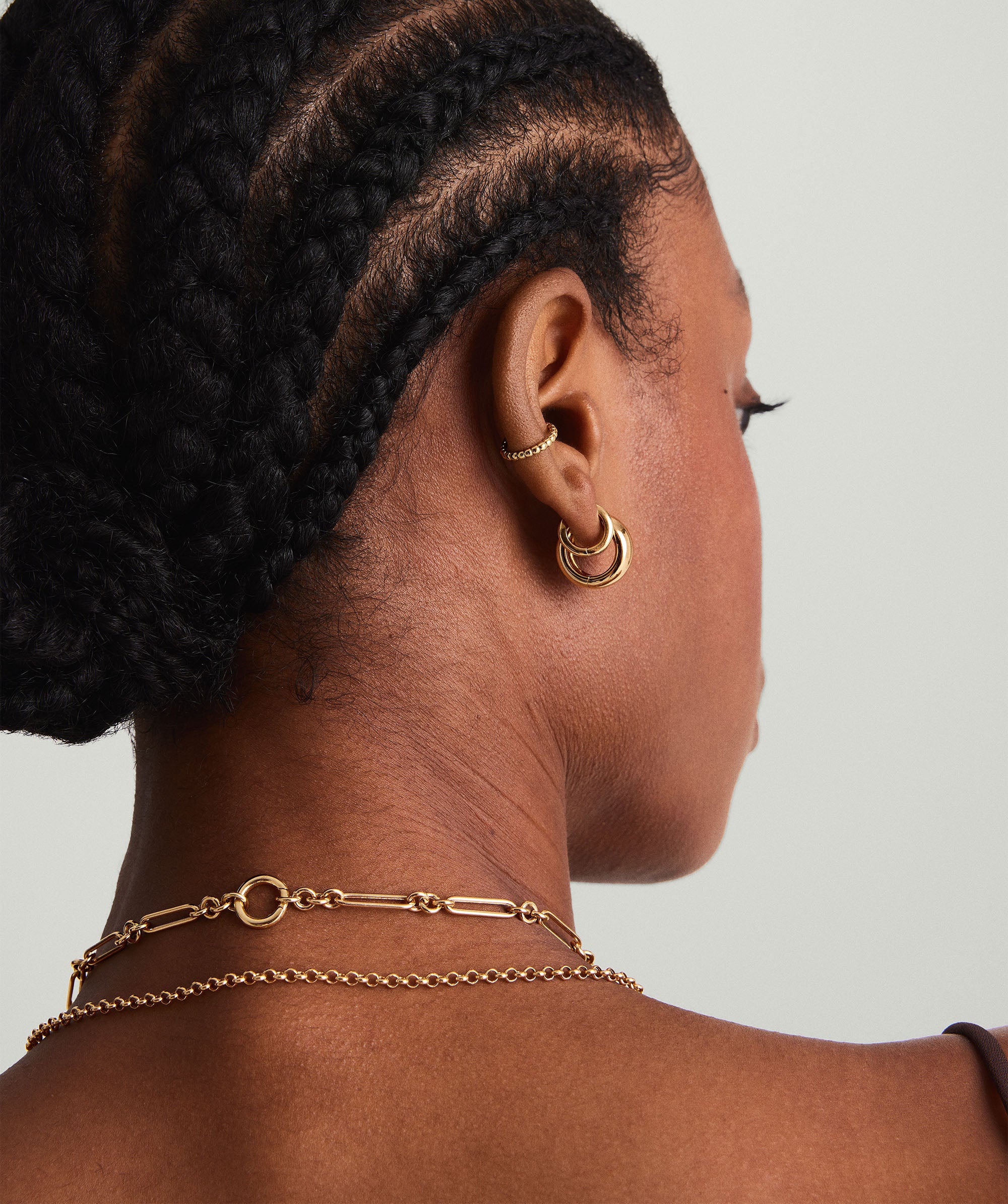 Mixed Link Paperclip Chain Charm Necklace