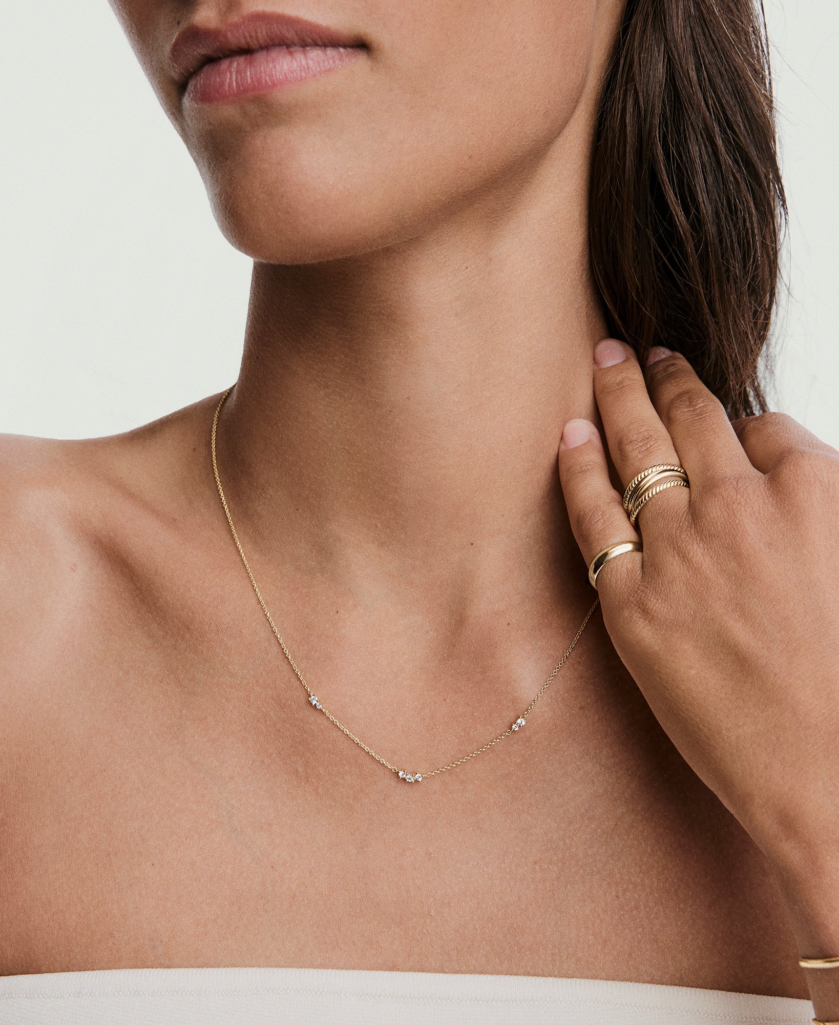 Floating Lab Grown Sapphire Necklace