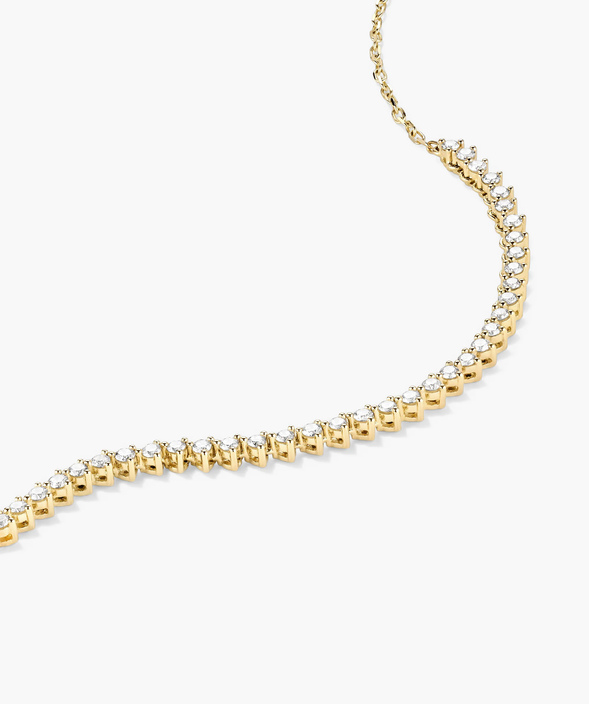 Diamond Half Tennis Necklace