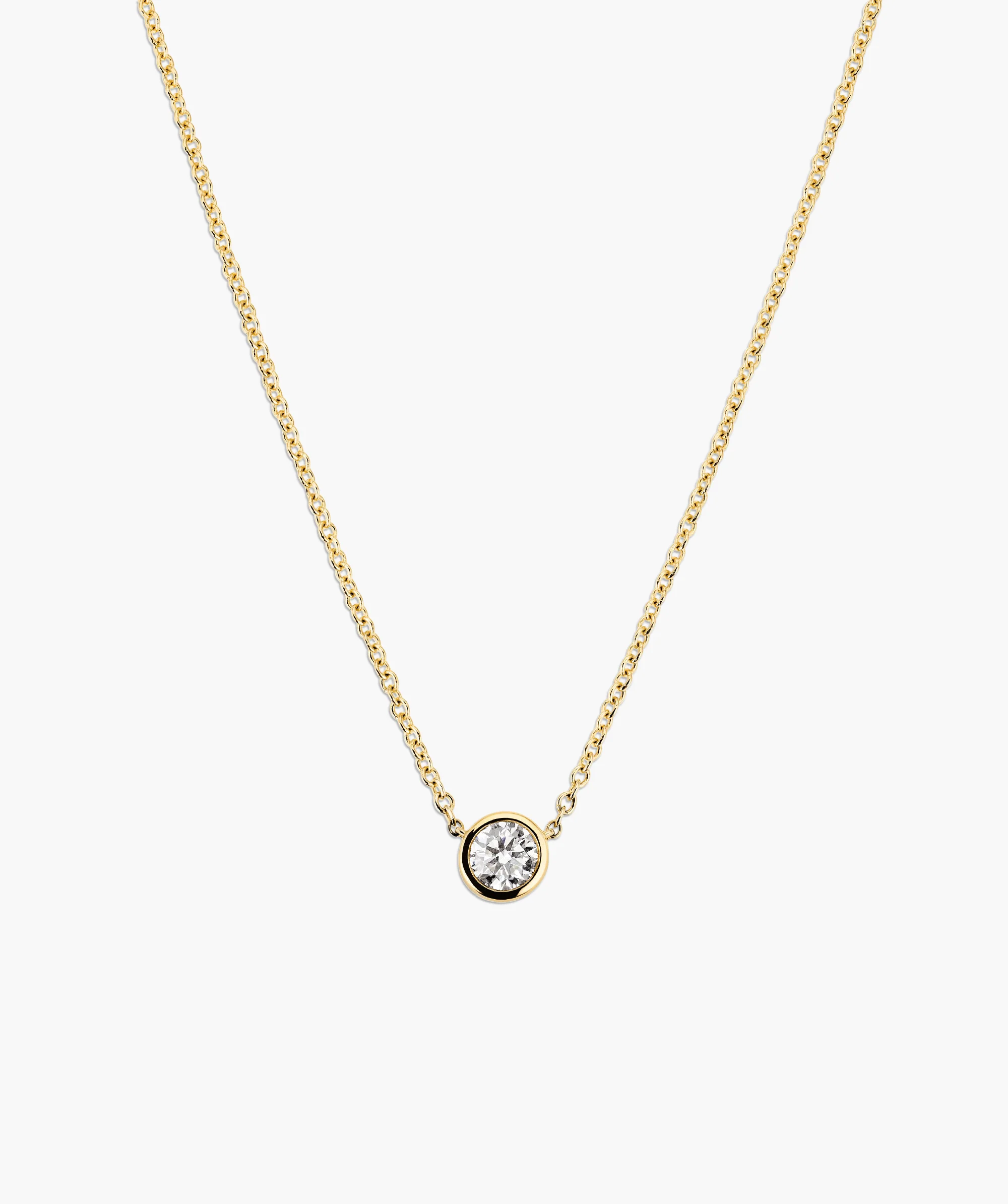 Bezel Lab Grown Diamond Necklace 0.5 ct
