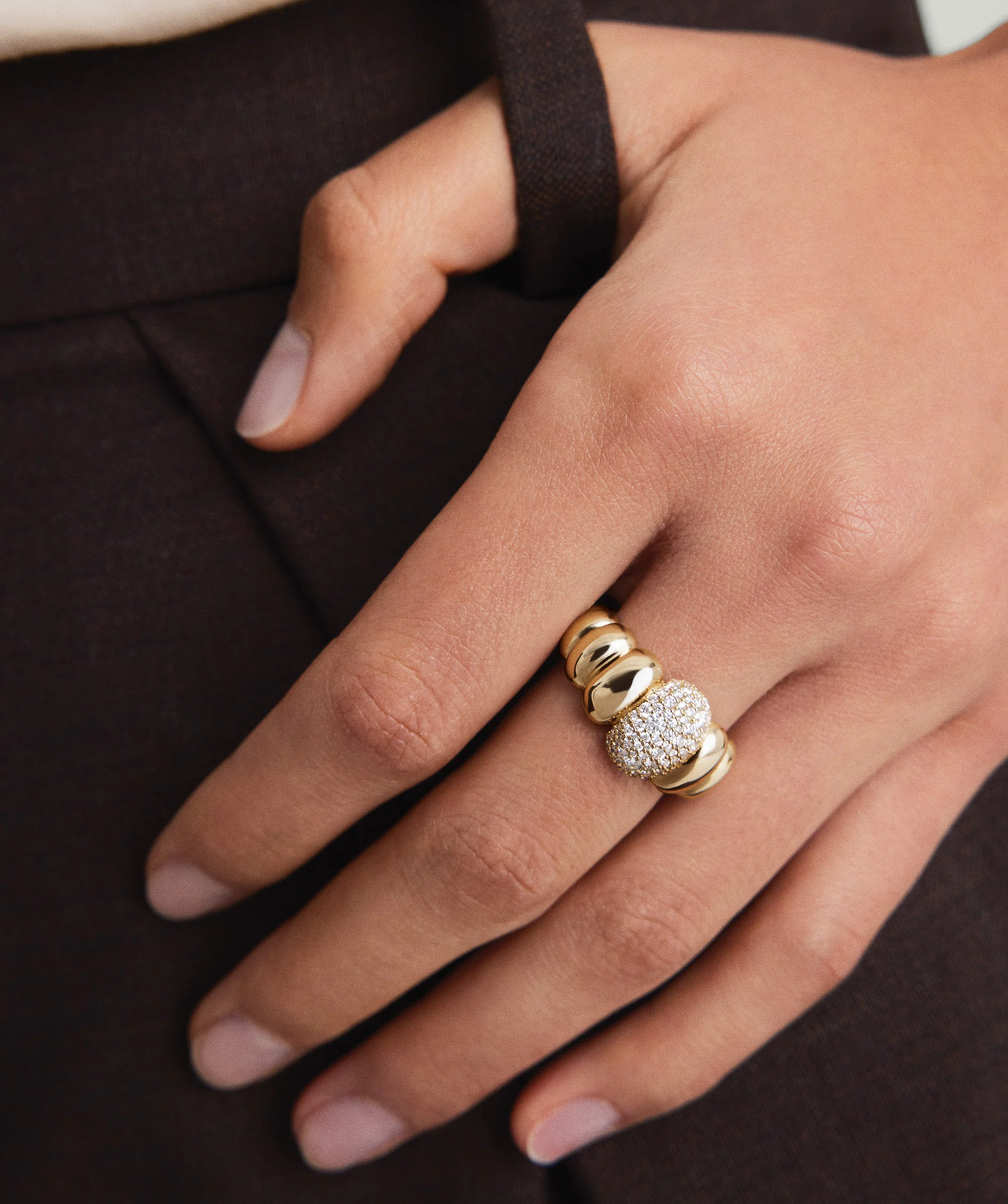 Puffy Charlotte Pavé Diamond Ring