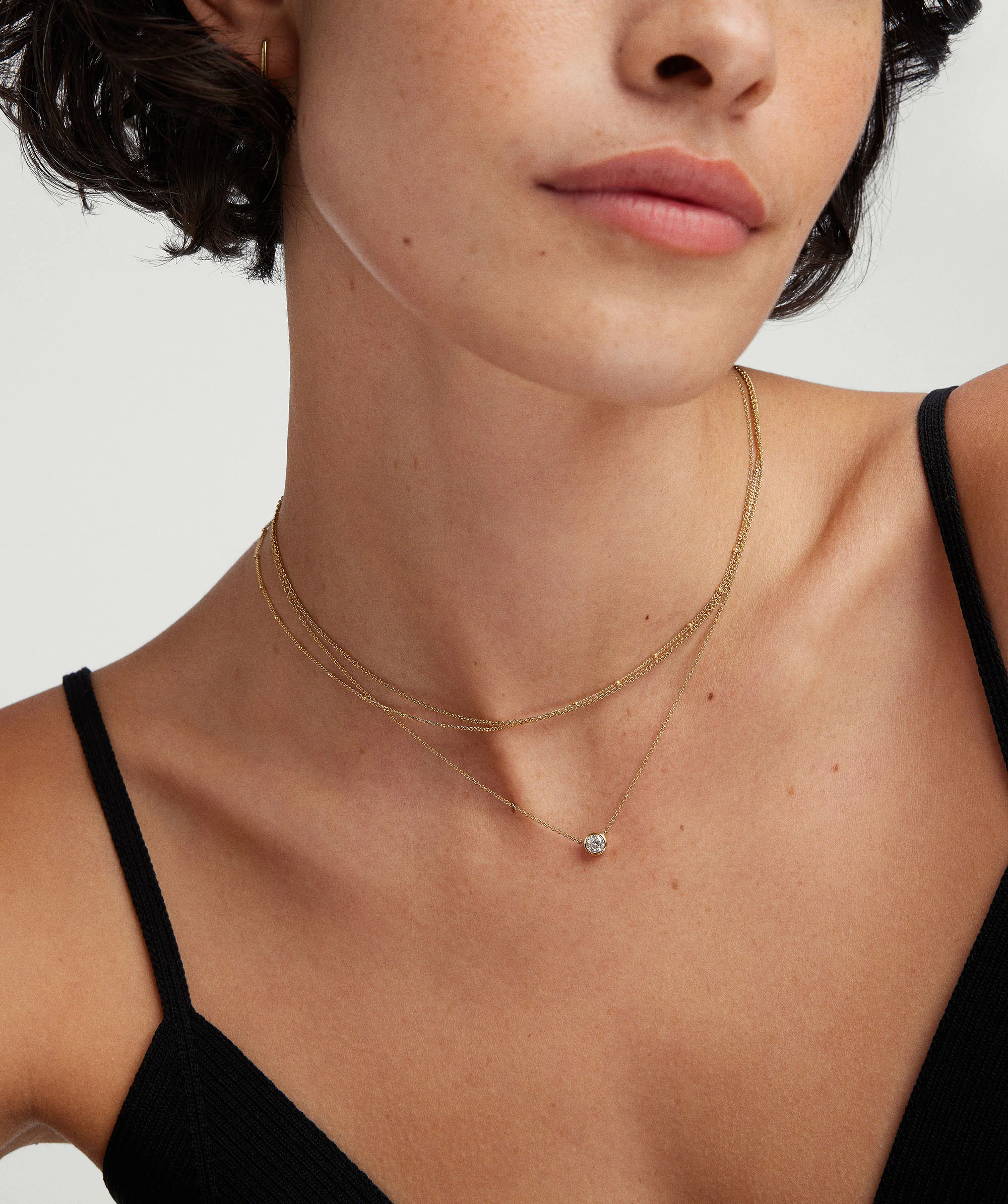 Bezel Lab Grown Diamond Necklace 0.25 ct