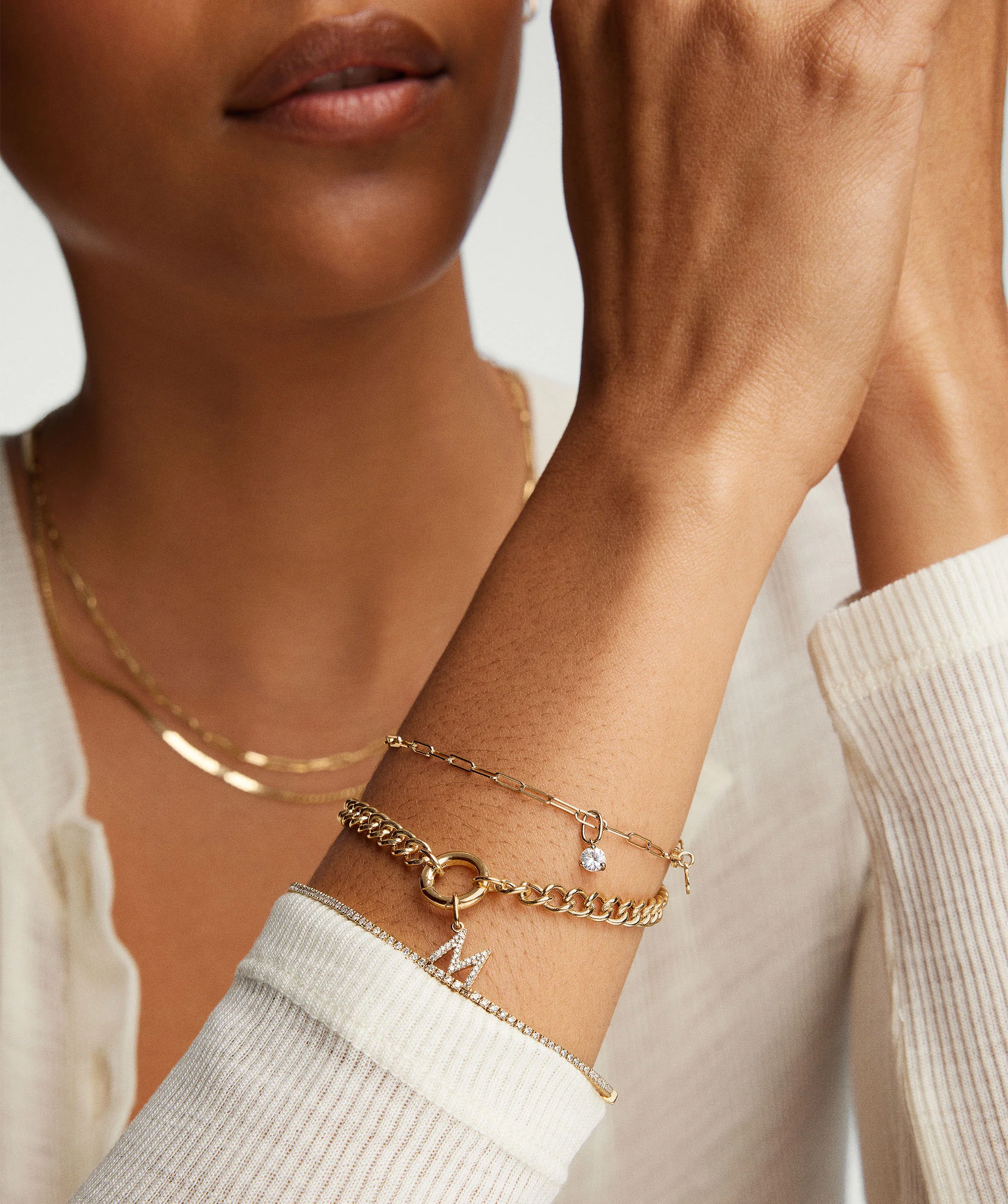 Curb Chain Charm Bracelet