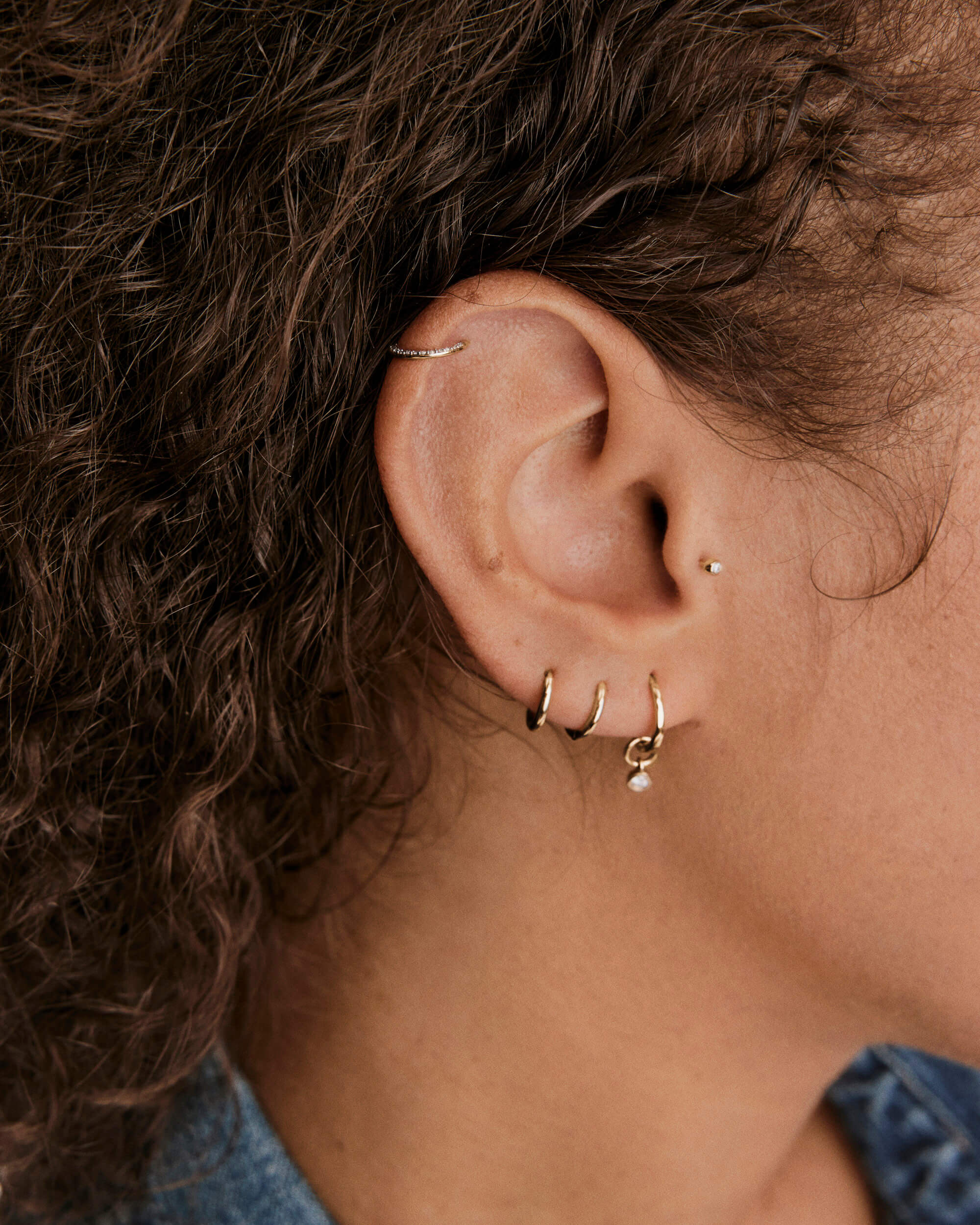 Cartilage Pavé Diamond Mini Hoop