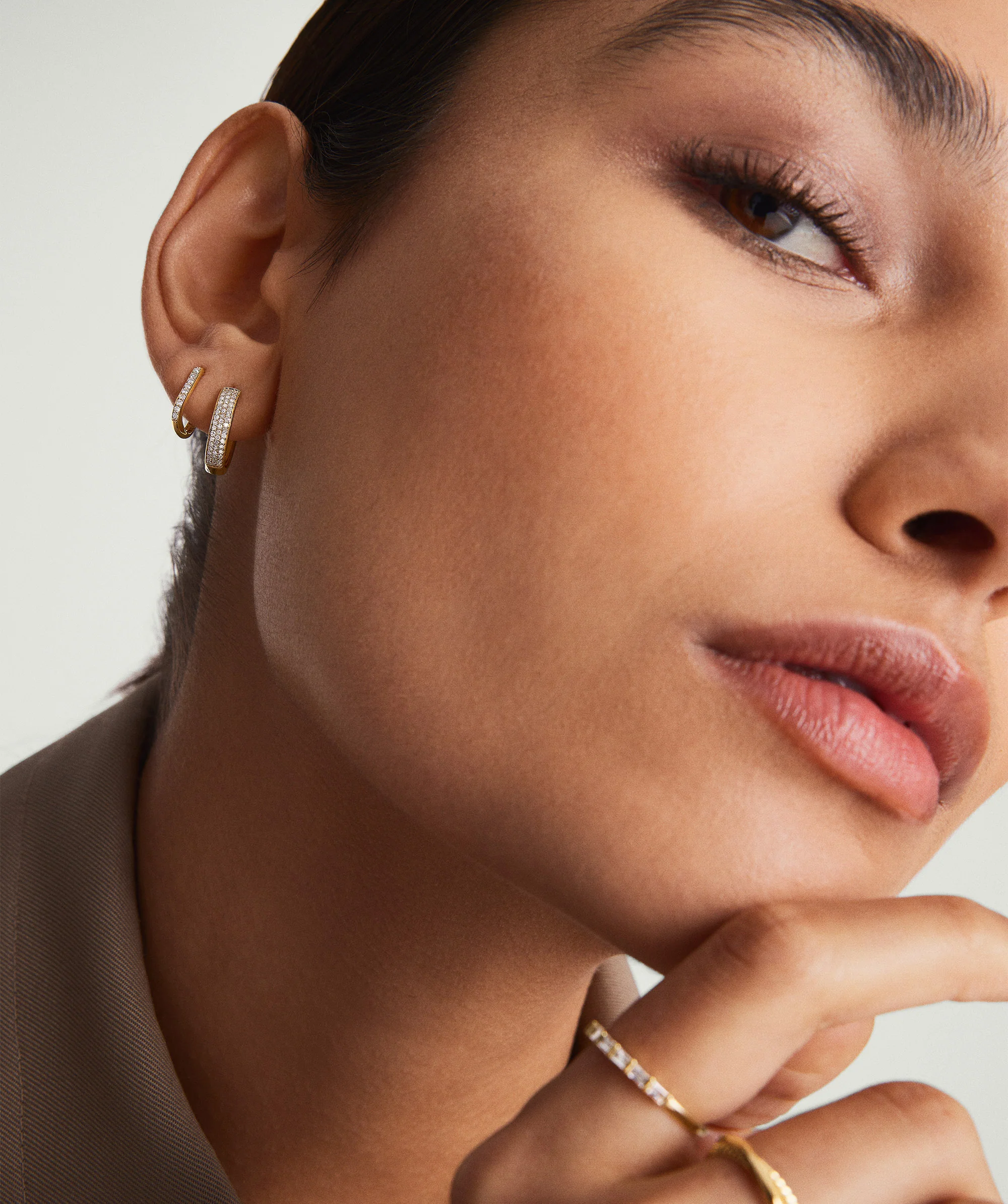 Bold Pavé Diamond Small Hoops