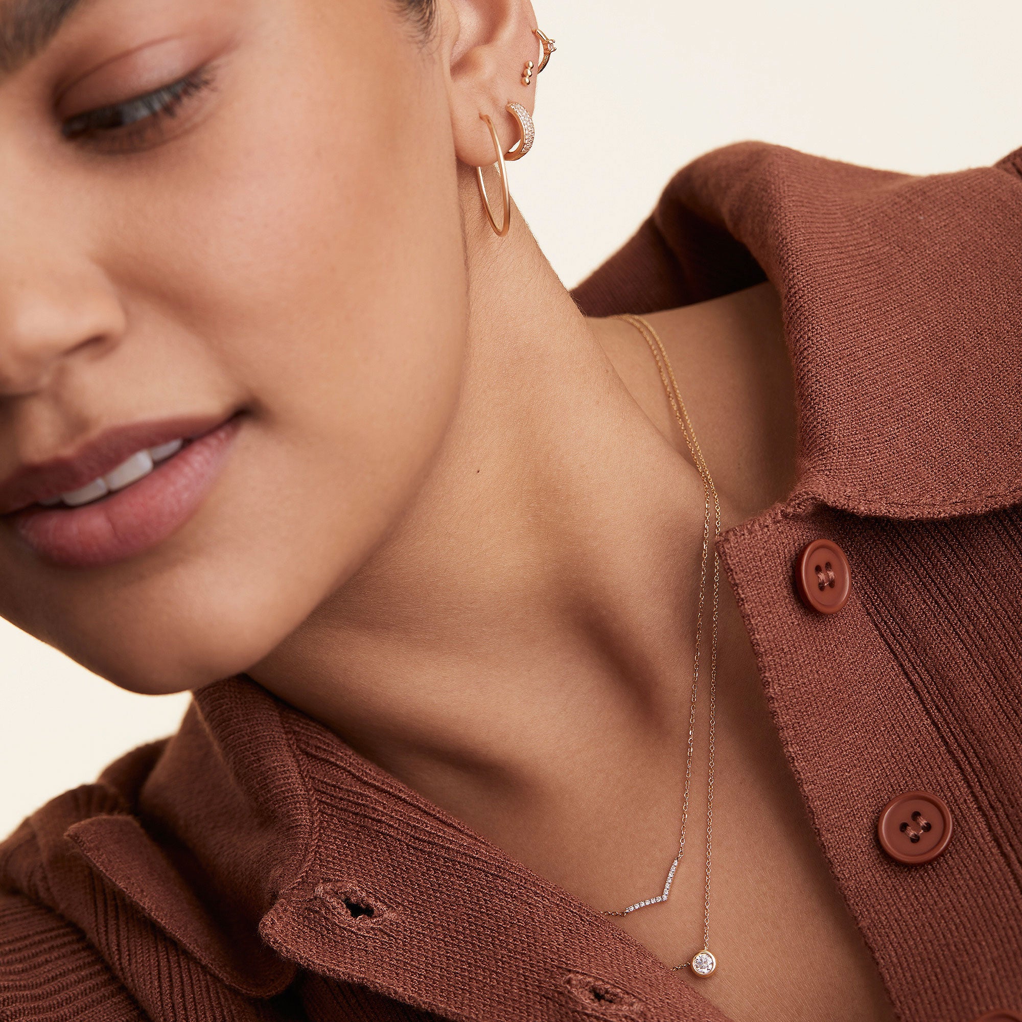 Pavé Diamond Wishbone Necklace