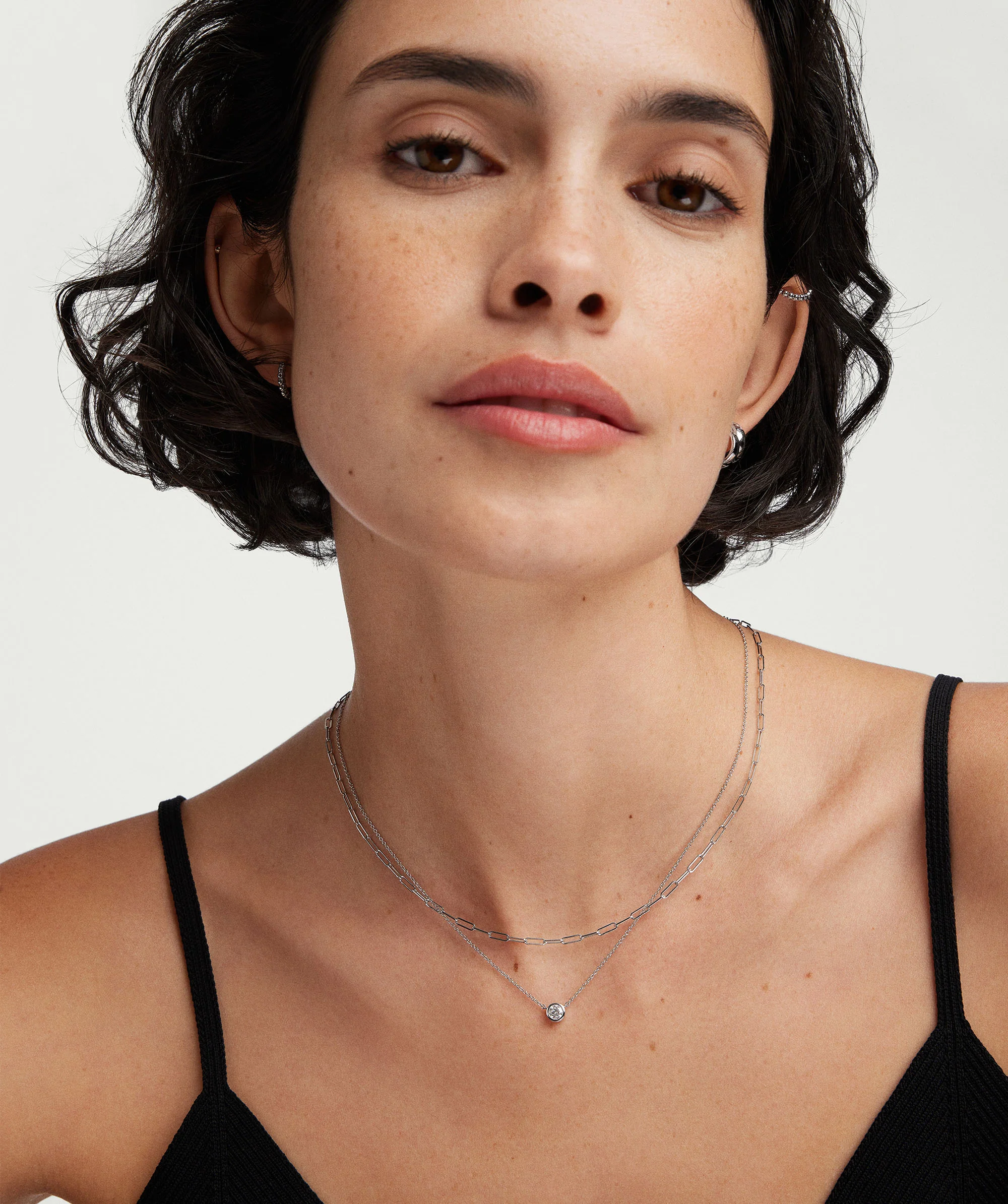 Bezel Lab Grown Diamond Necklace 0.25 ct