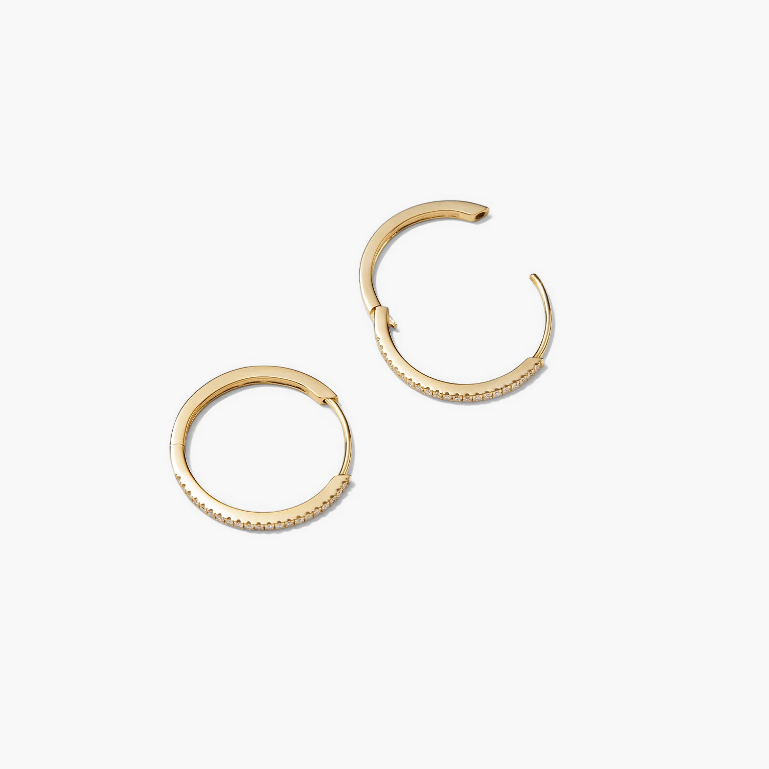 Pavé Diamond Medium Hoops
