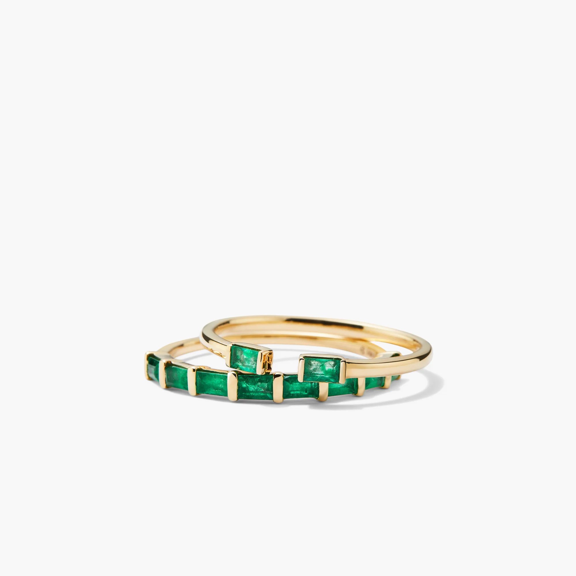 Baguette Emerald Open Ring