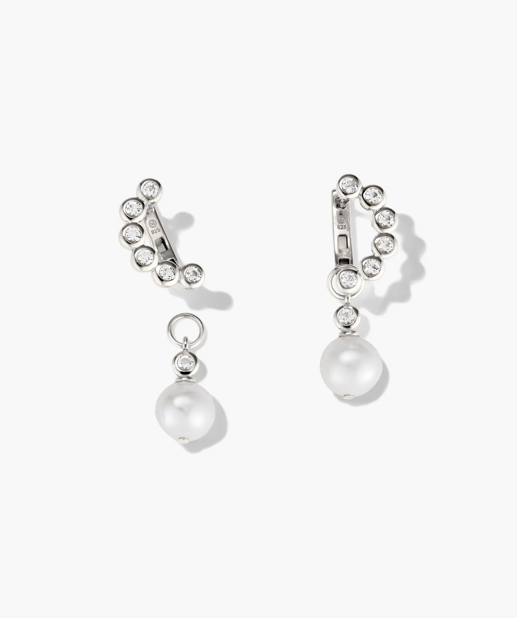 Remy Gemstone Pearl Charm Hoops