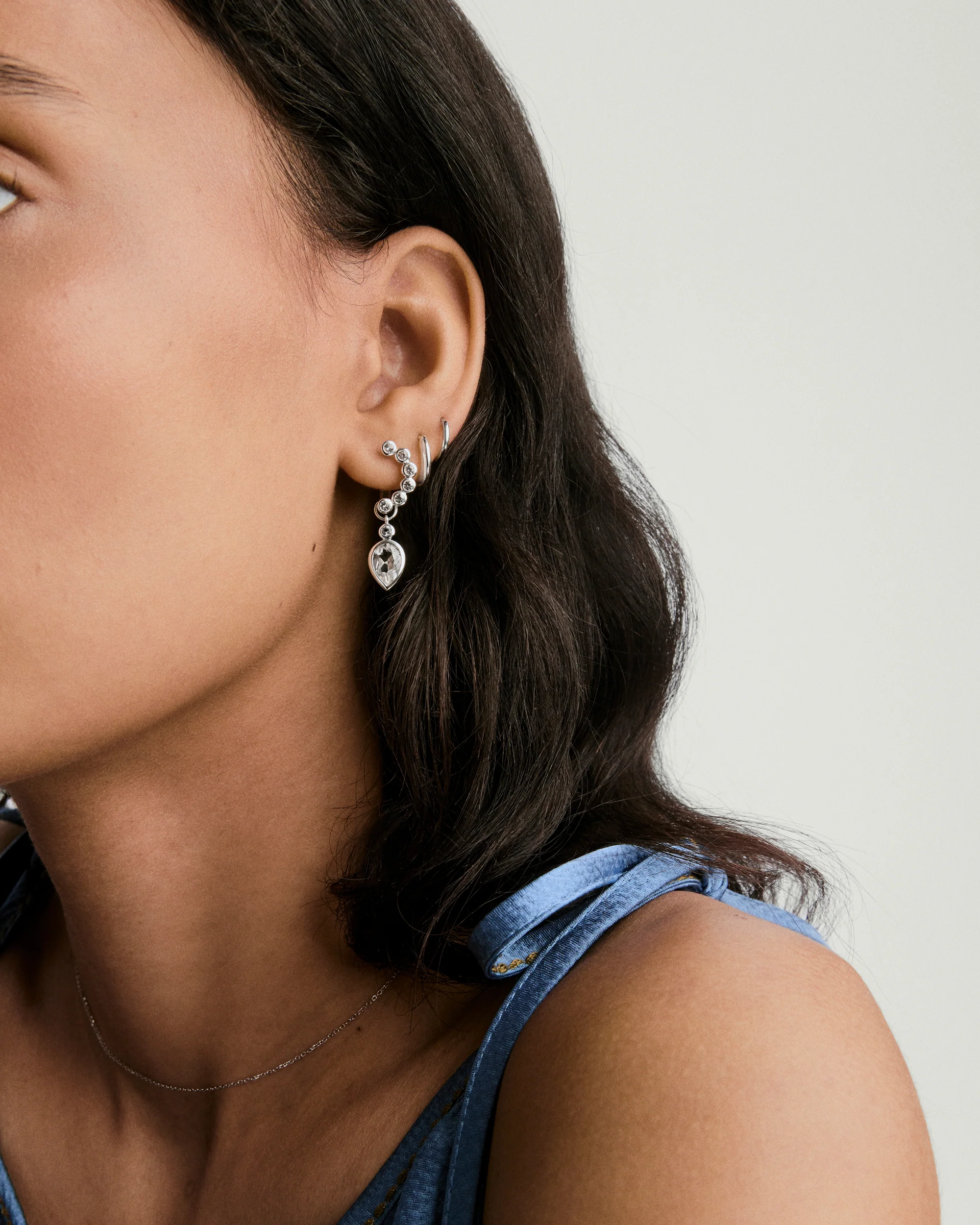 Remy Gemstone Charm Hoops