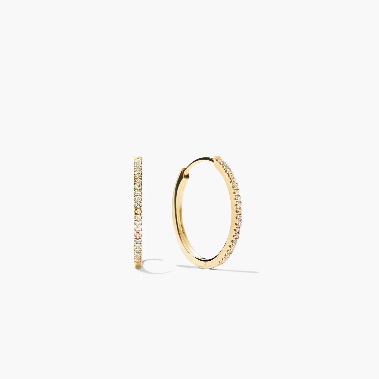 Pavé Diamond Medium Hoops