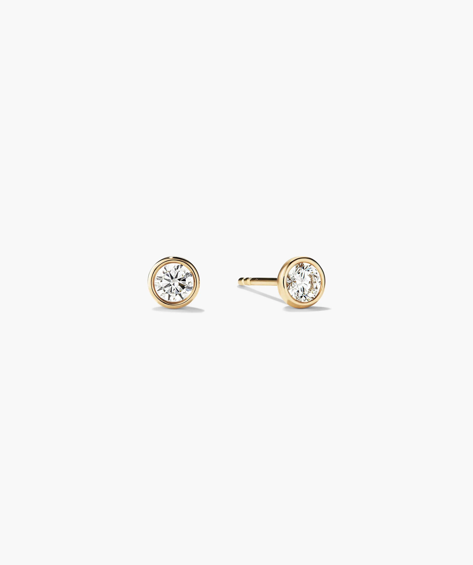 Bezel Round Lab Grown Diamond Studs 0.5 ct