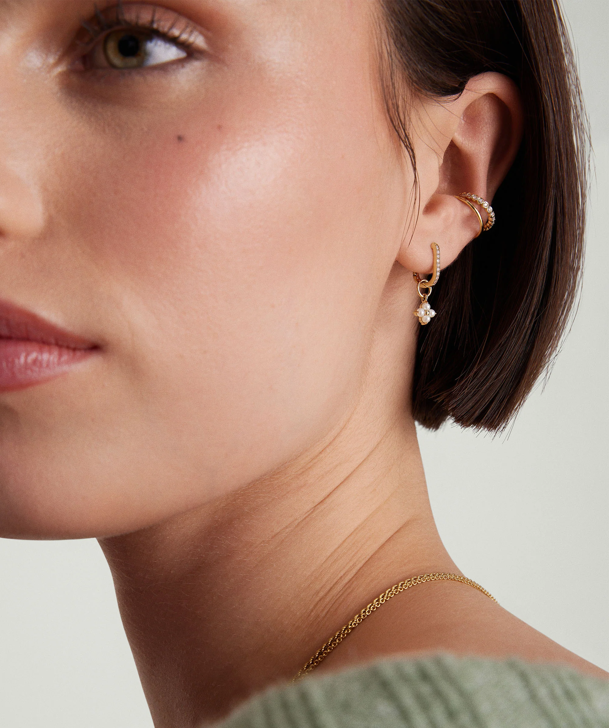 Cluster Pearl Hoop Charm