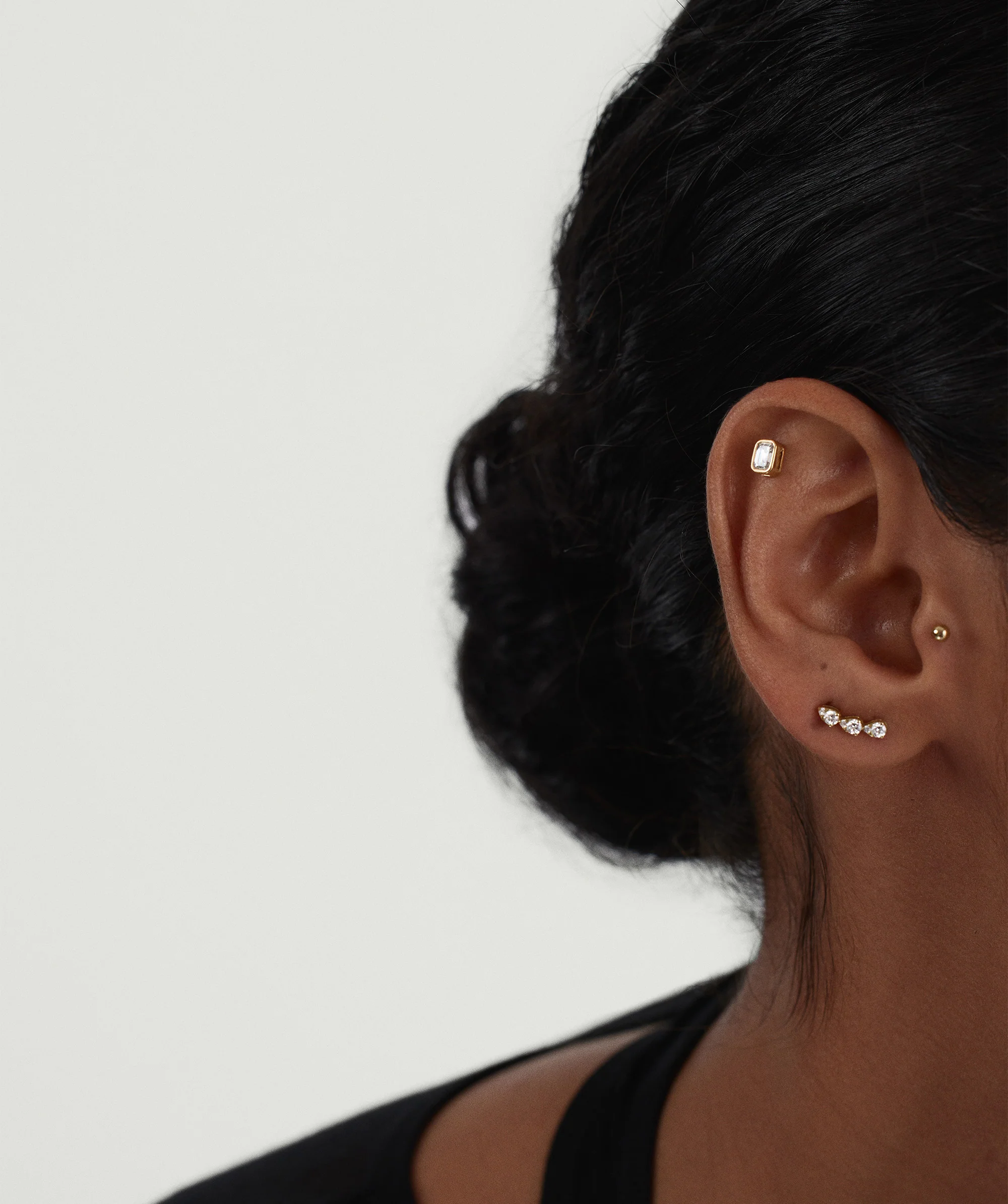 Lab Grown Diamond Pear Climber Studs