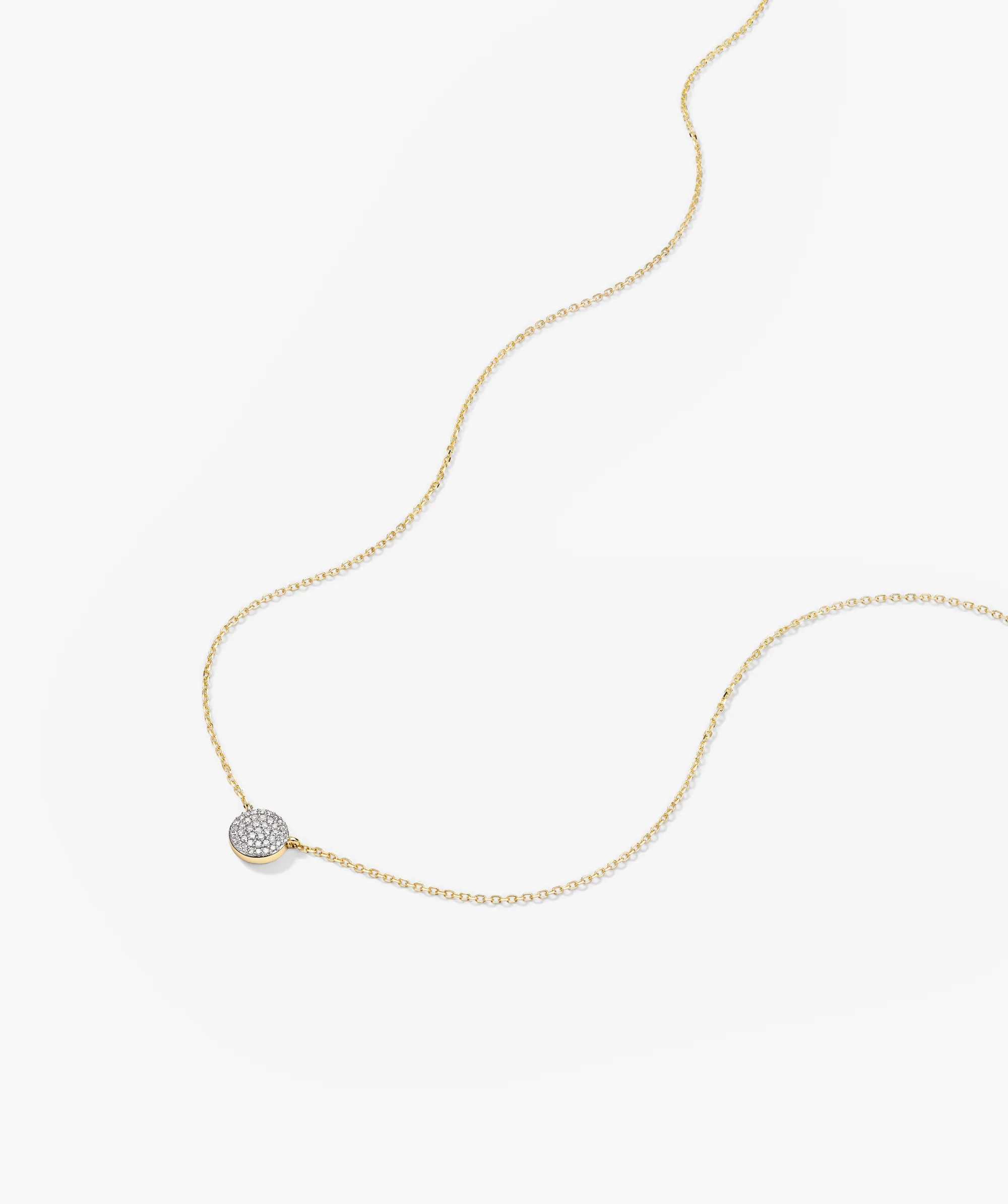 Large Pavé Diamond Round Necklace