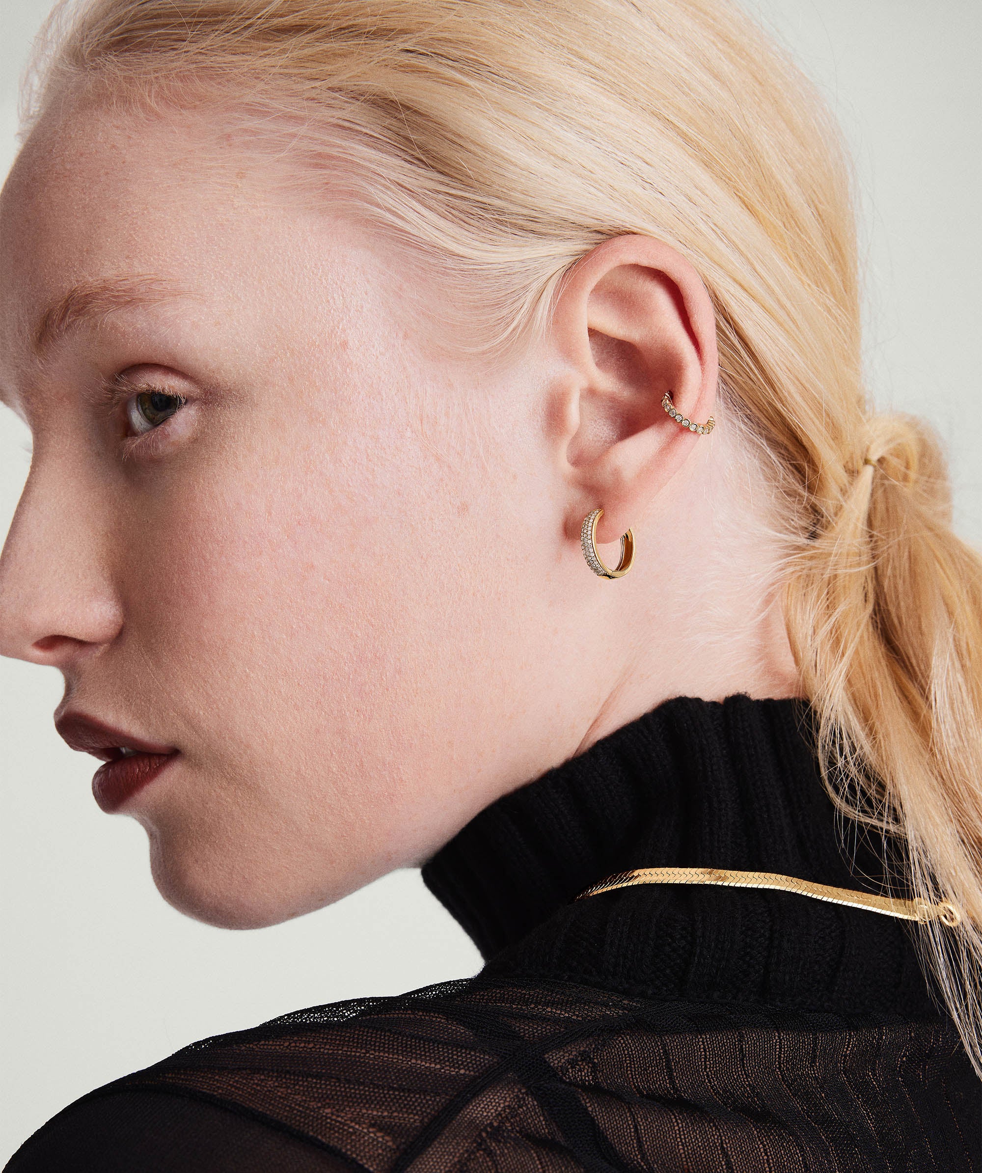 Bold Pavé Diamond Small Hoops