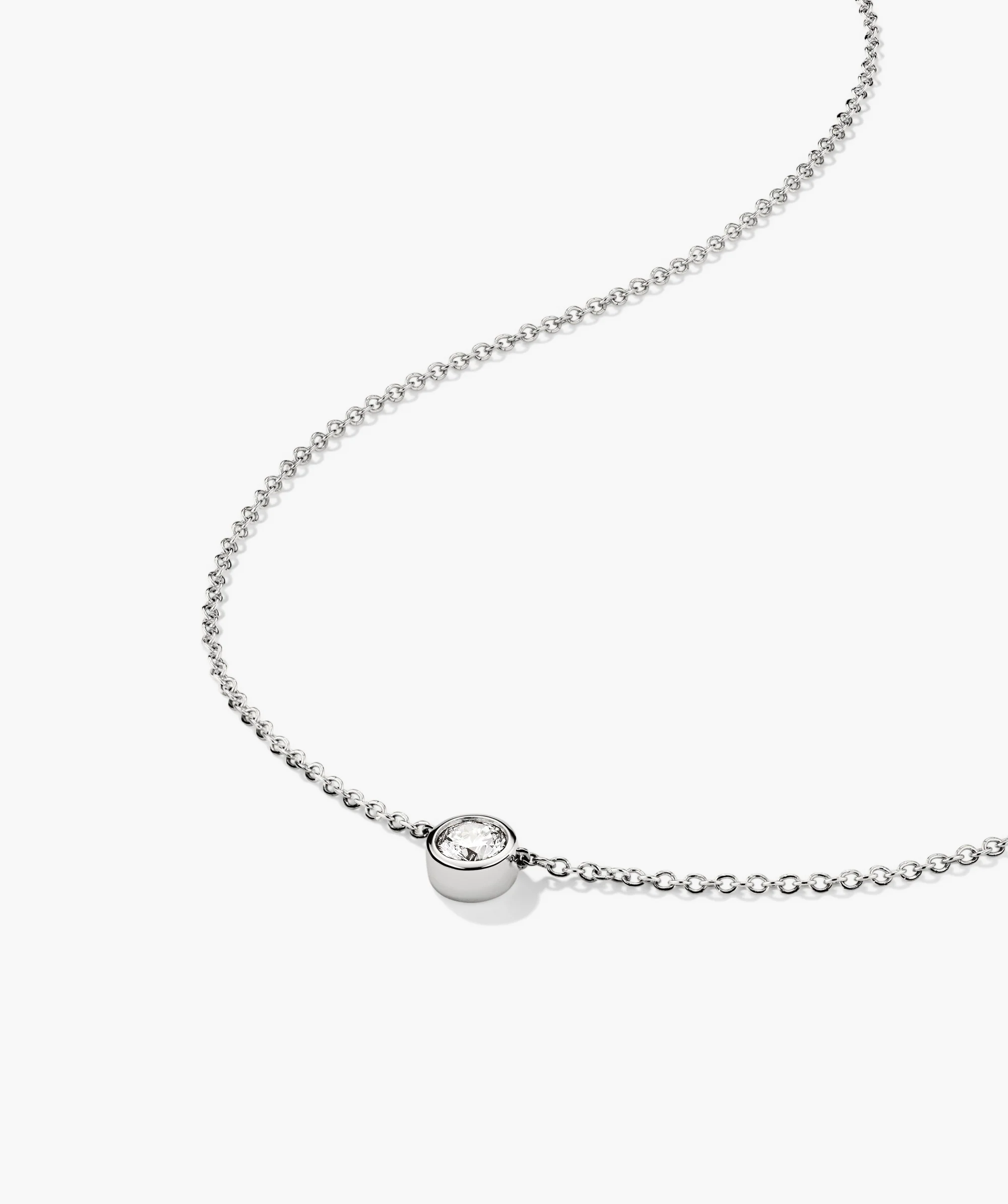 Bezel Lab Grown Diamond Necklace 0.25 ct