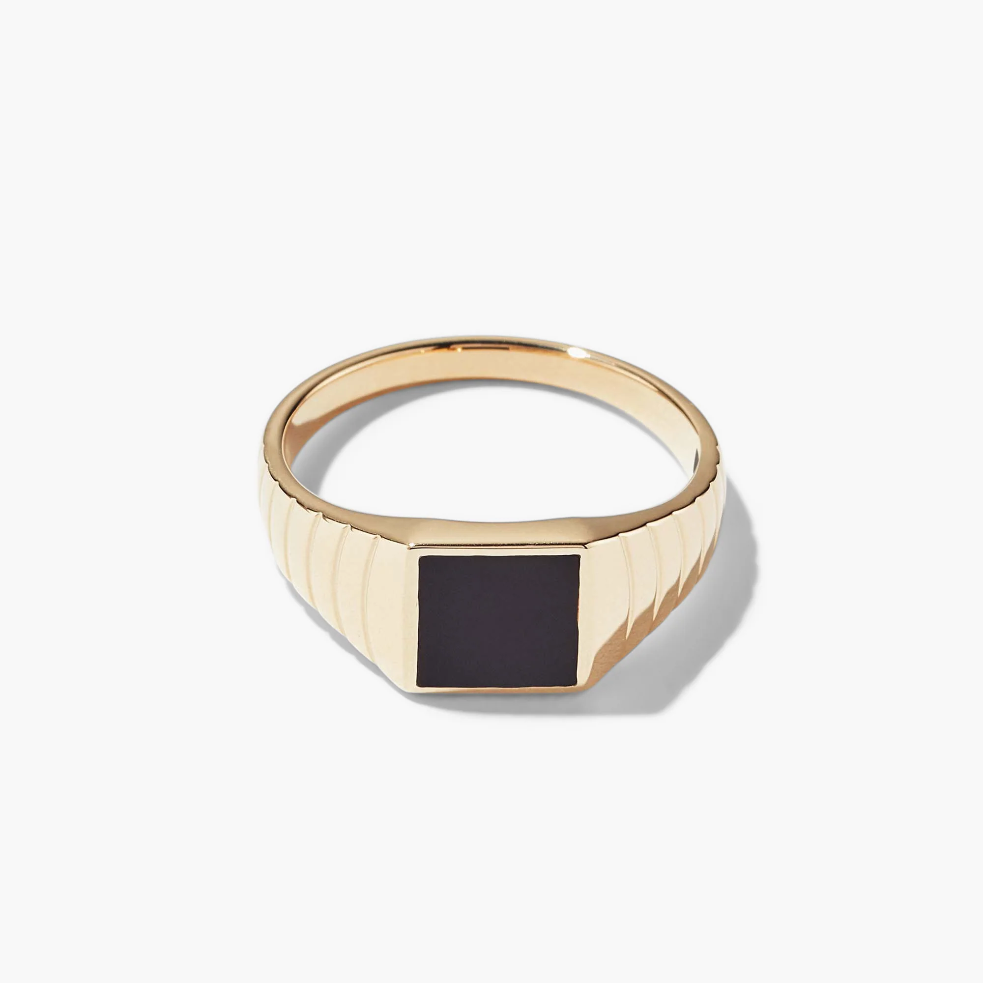 Black Onyx Square Signet Ring