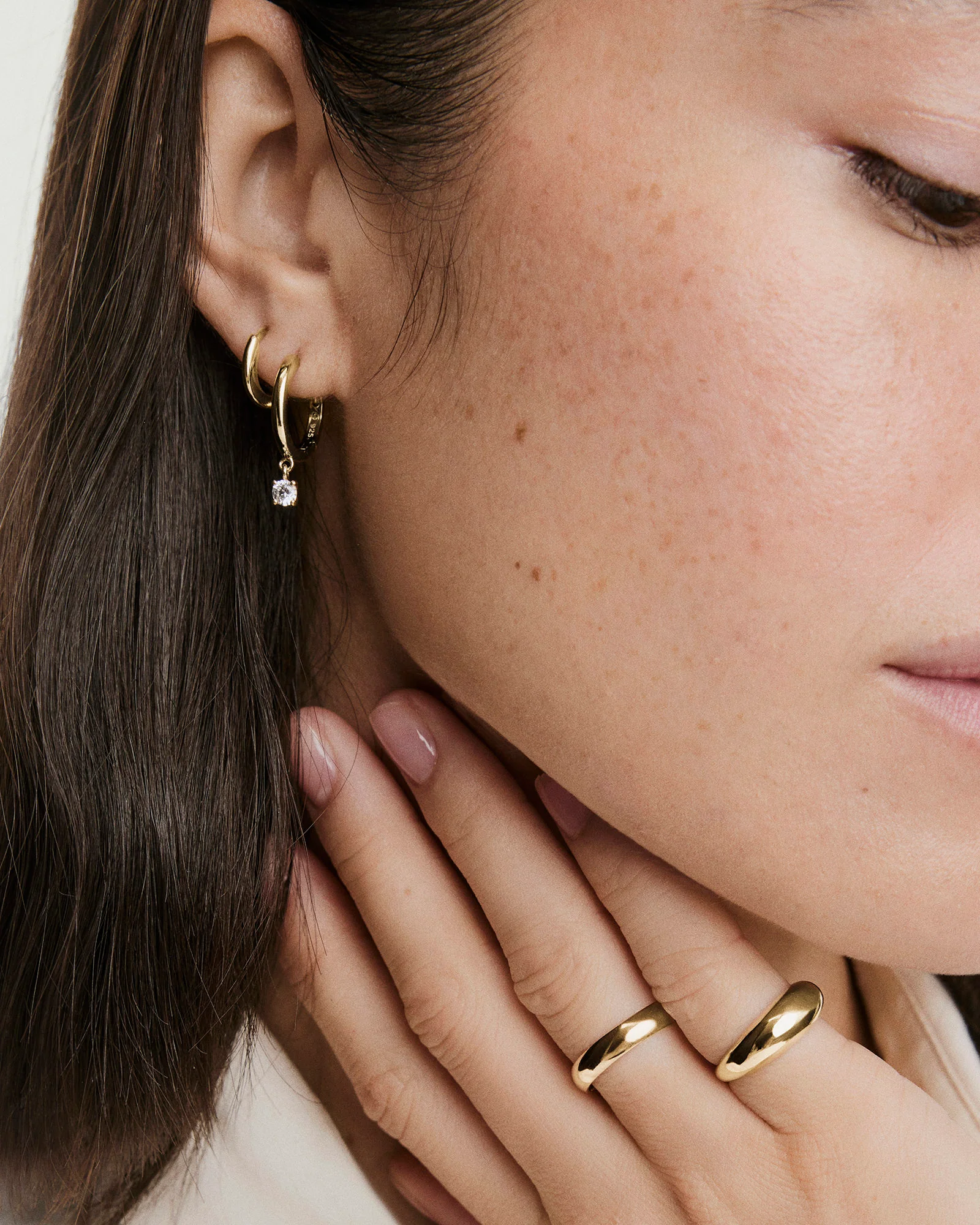 Round Lab Grown Sapphire Hoops