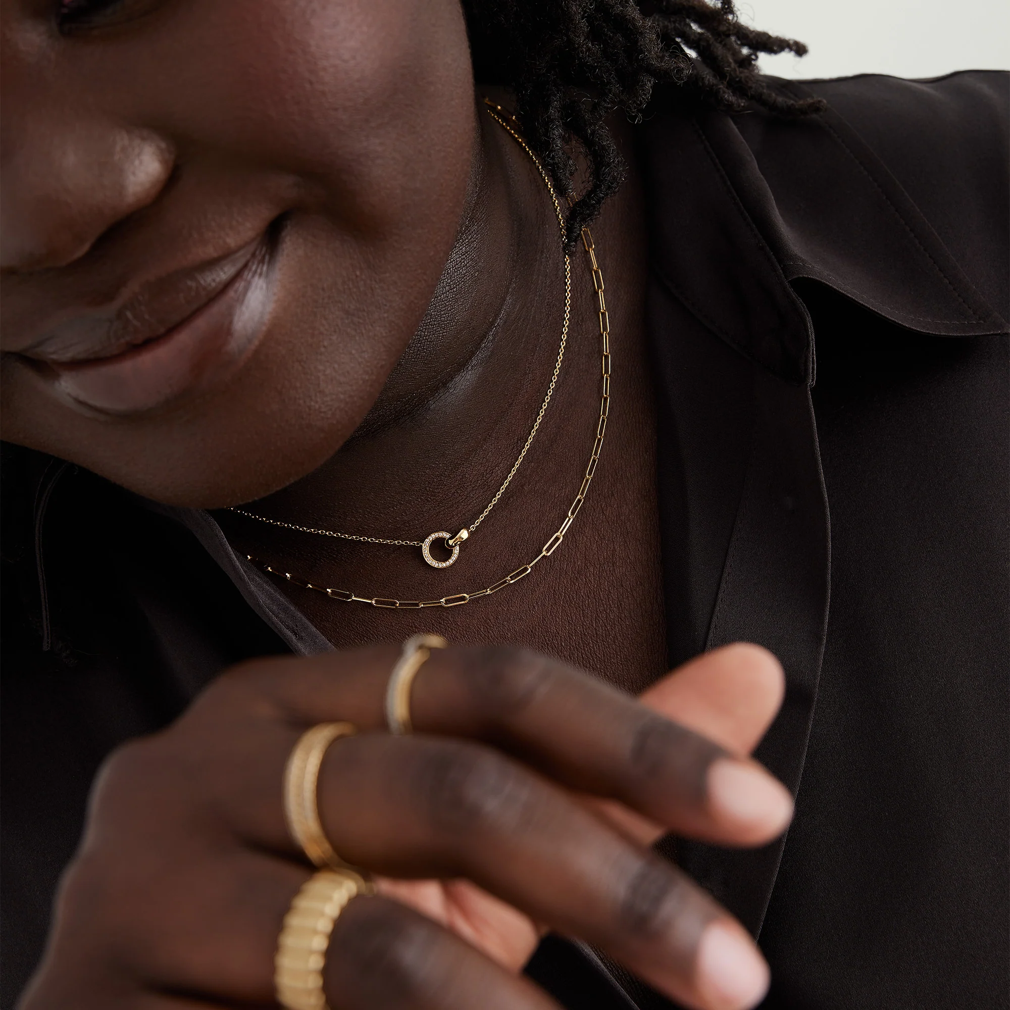 Pavé Diamond Linked Necklace