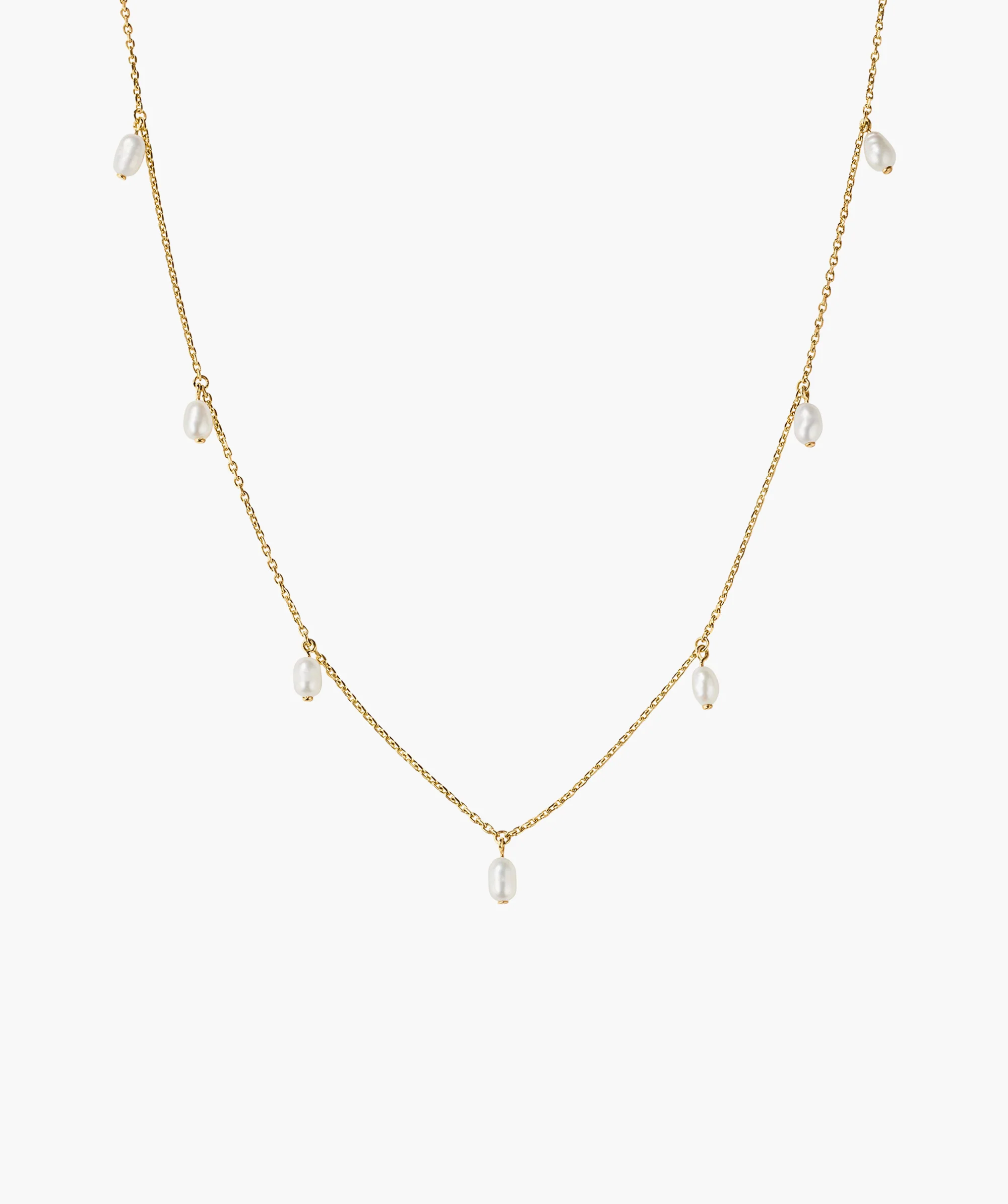 Tiny Pearl Station Necklace