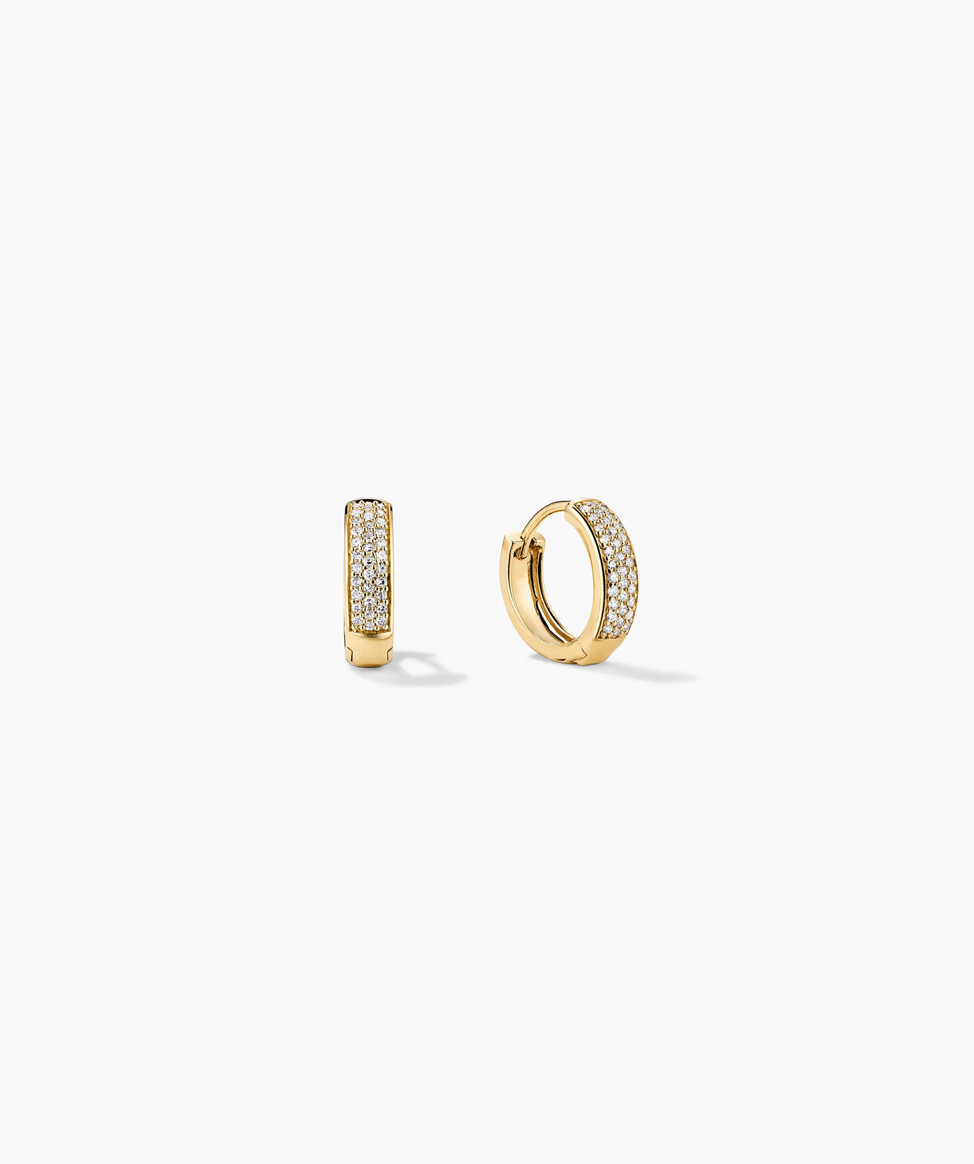 Bold Pavé Diamond Huggie Hoops