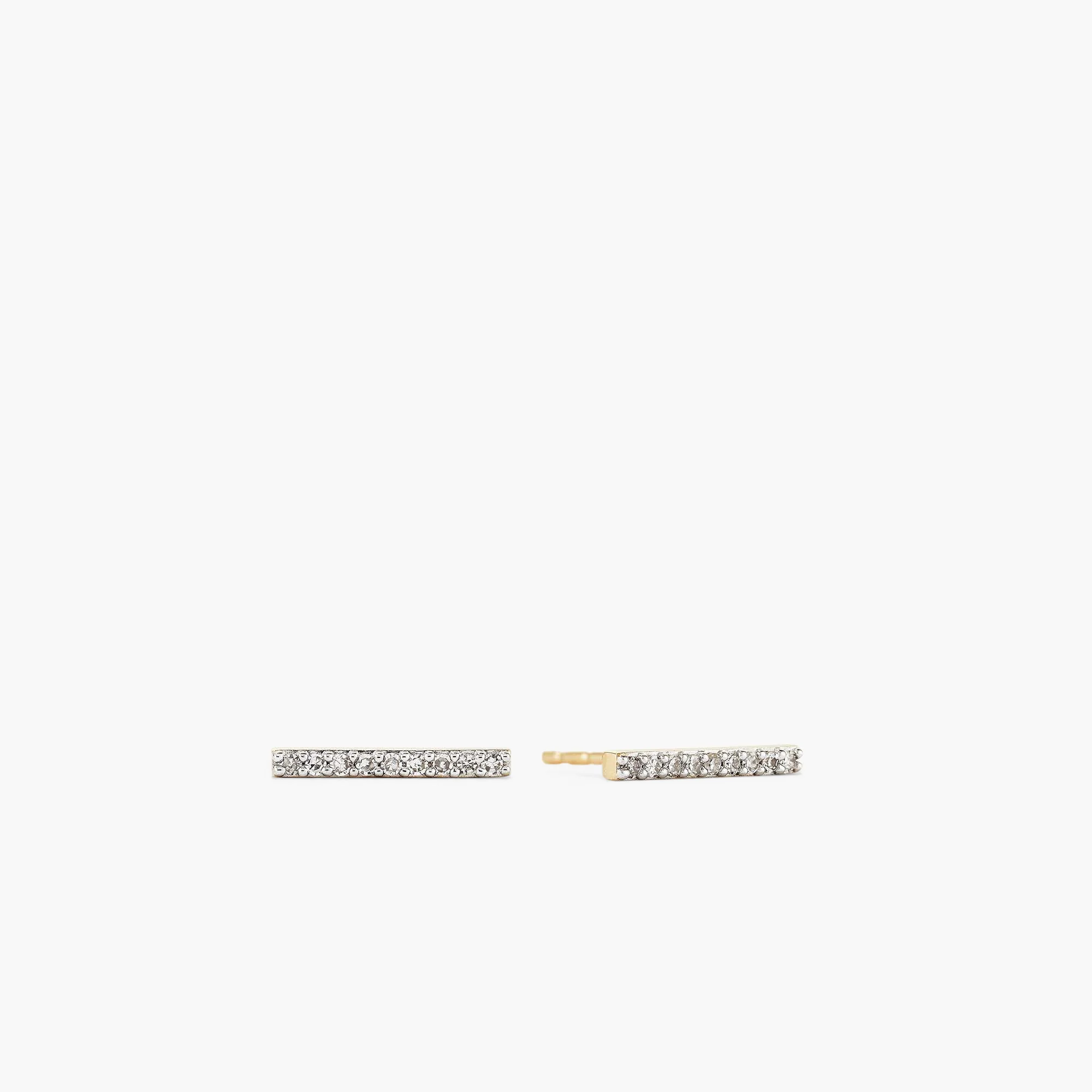 Pavé Diamonds Long Bar Studs