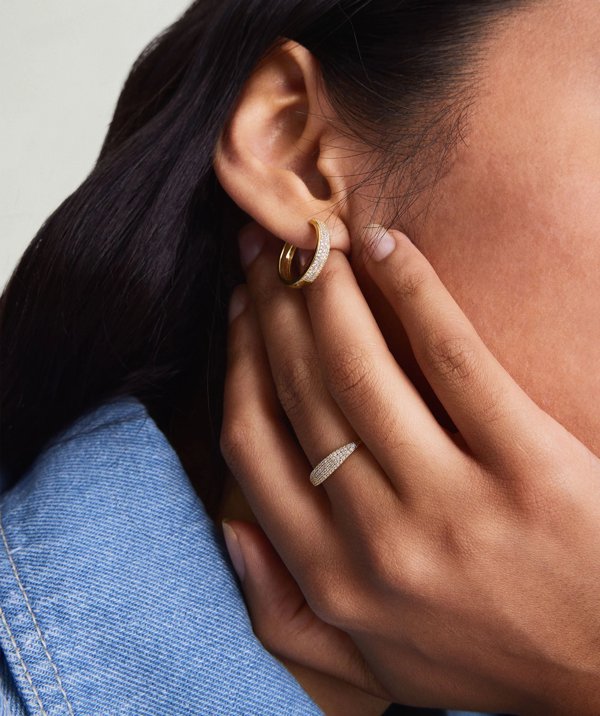 Pavé Diamond Slim Signet