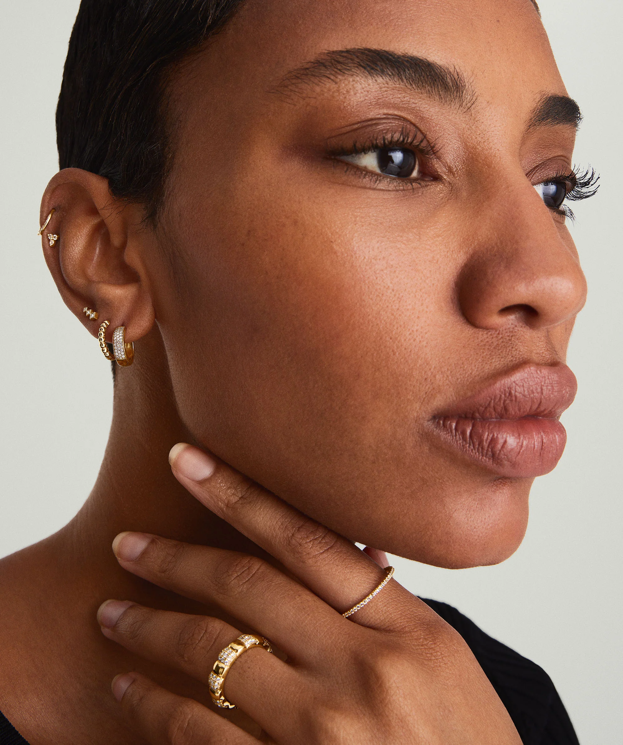 Bold Pavé Diamond Huggie Hoops