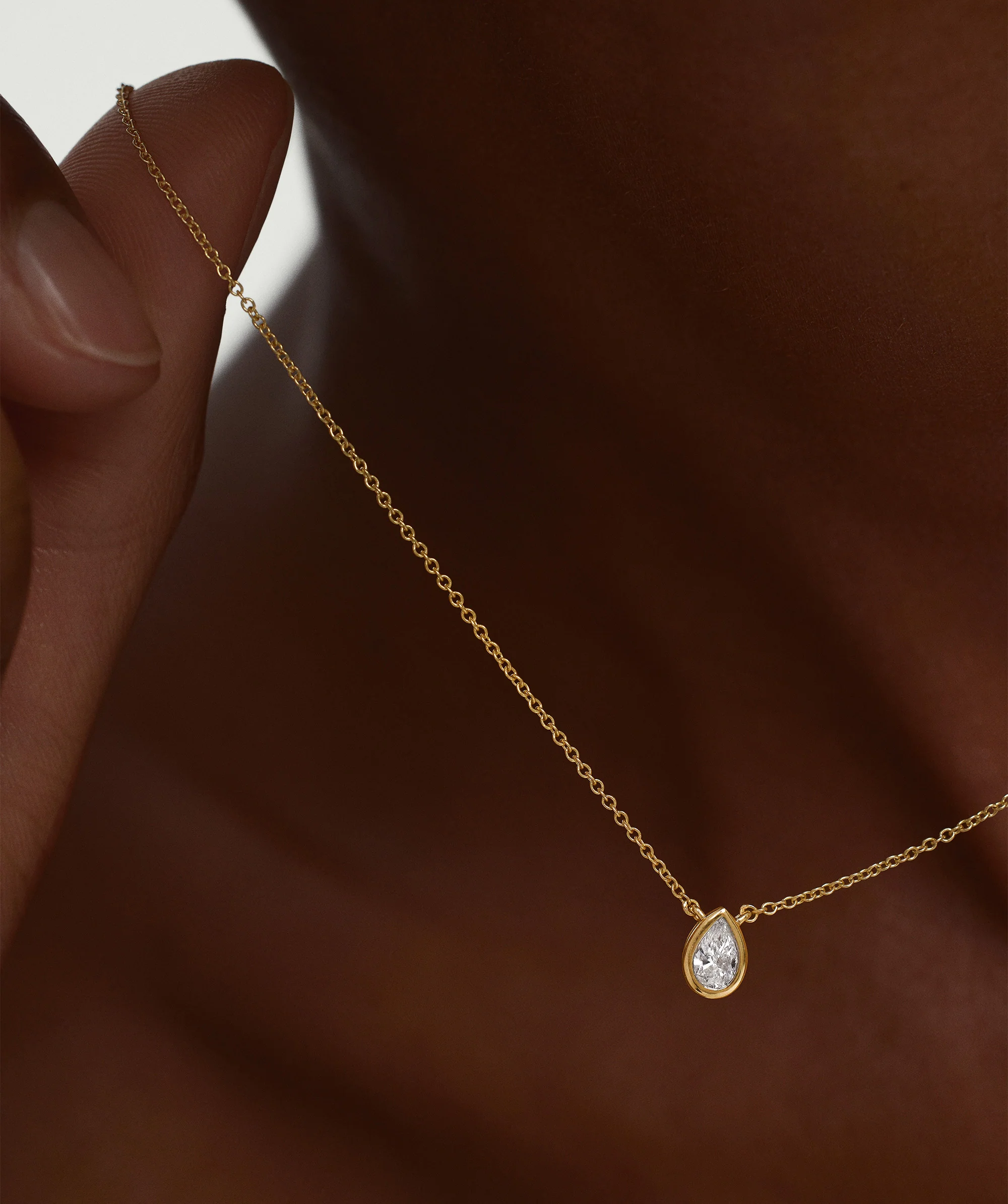 Lab Grown Diamond Pear Necklace