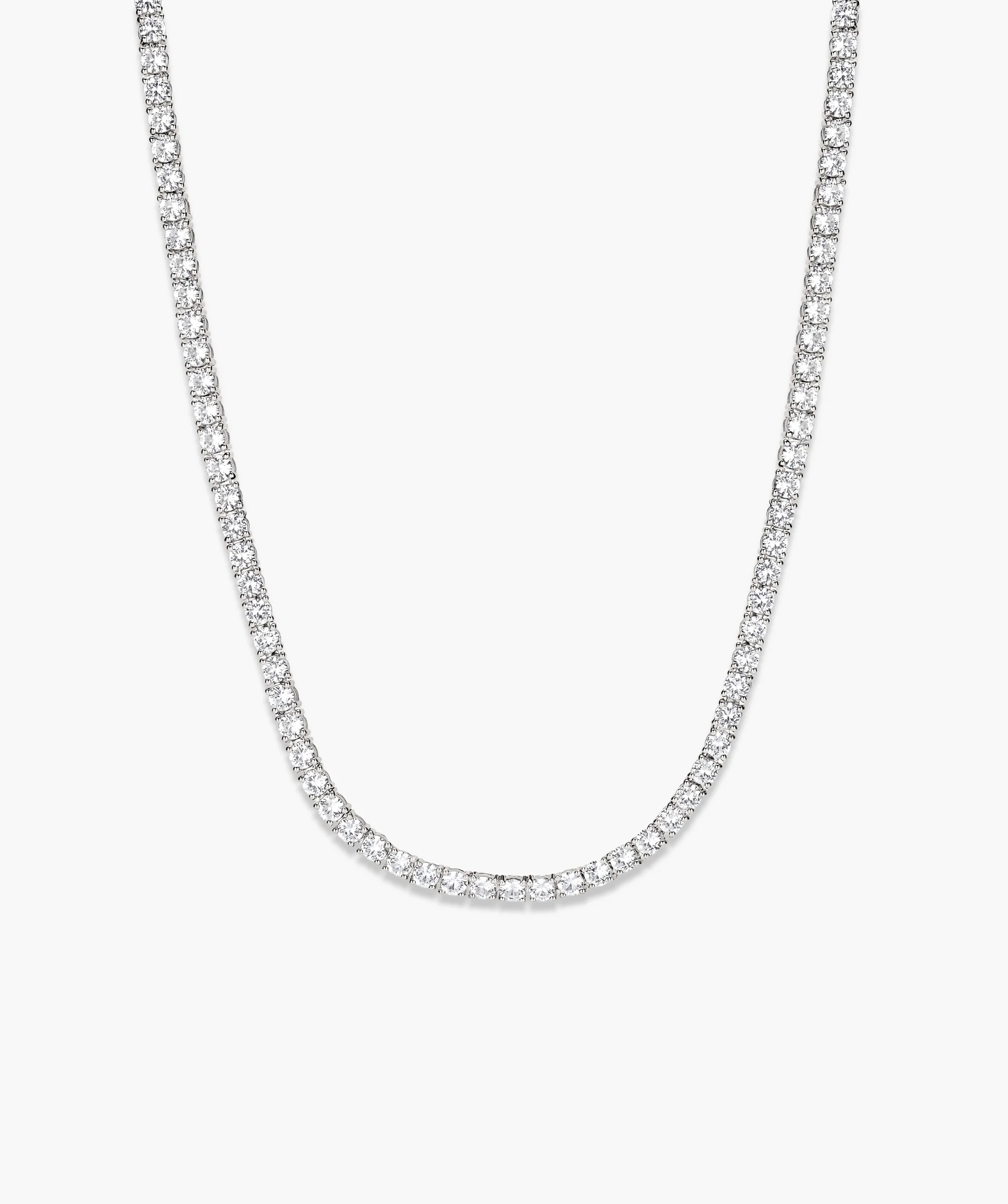 Lab Grown Sapphire Tennis Necklace