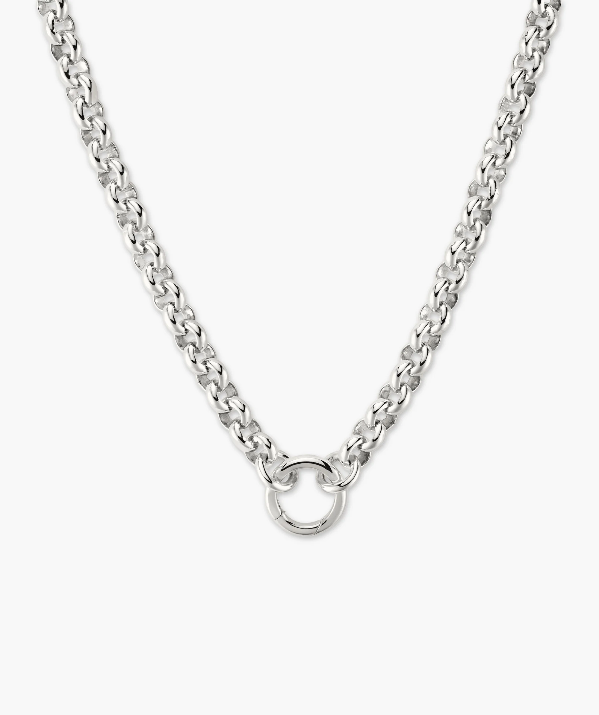 Bold Rolo Chain Charm Necklace