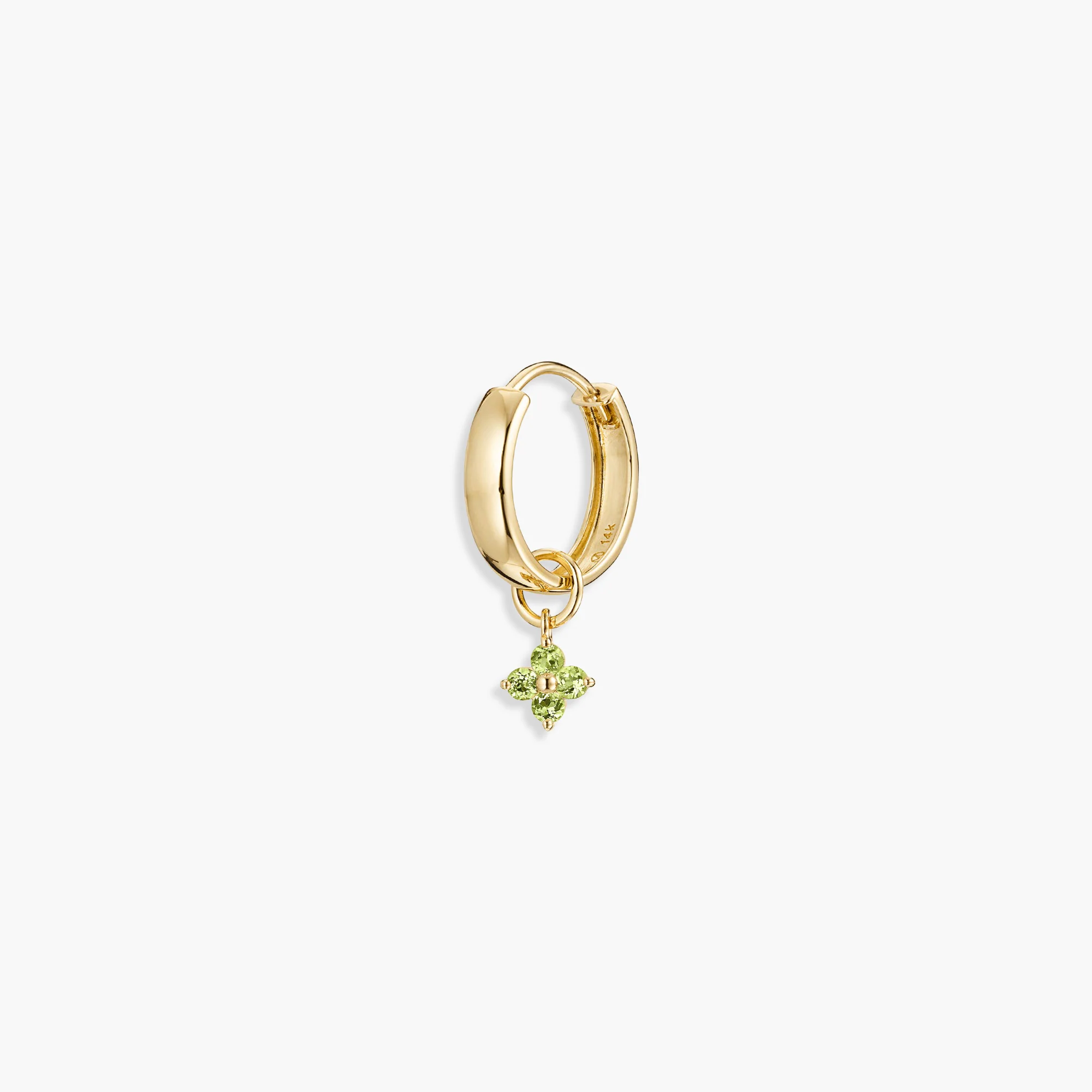 Single Gemstone Cluster Hoop Charm