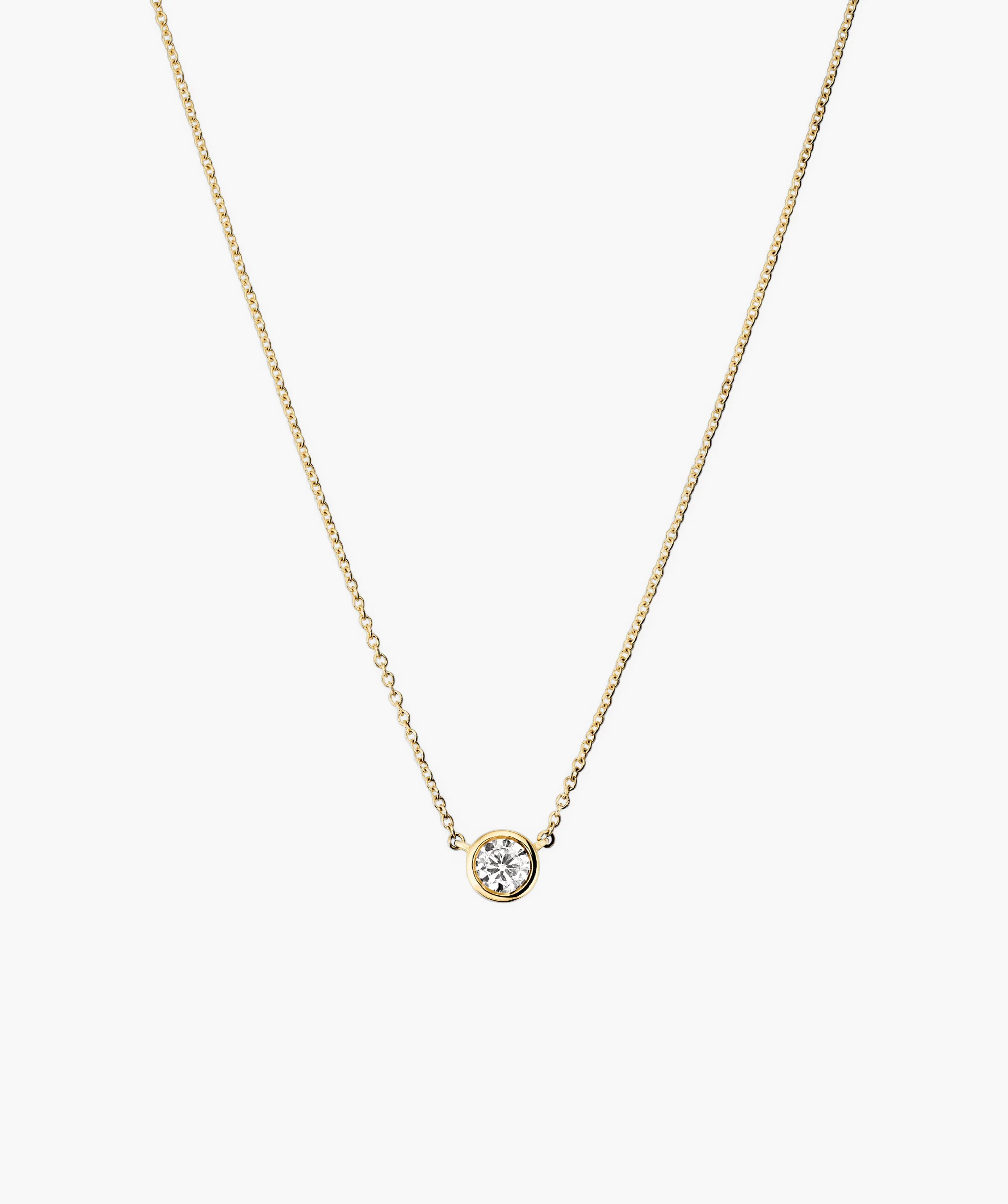 Bezel Lab Grown Diamond Necklace 0.25 ct