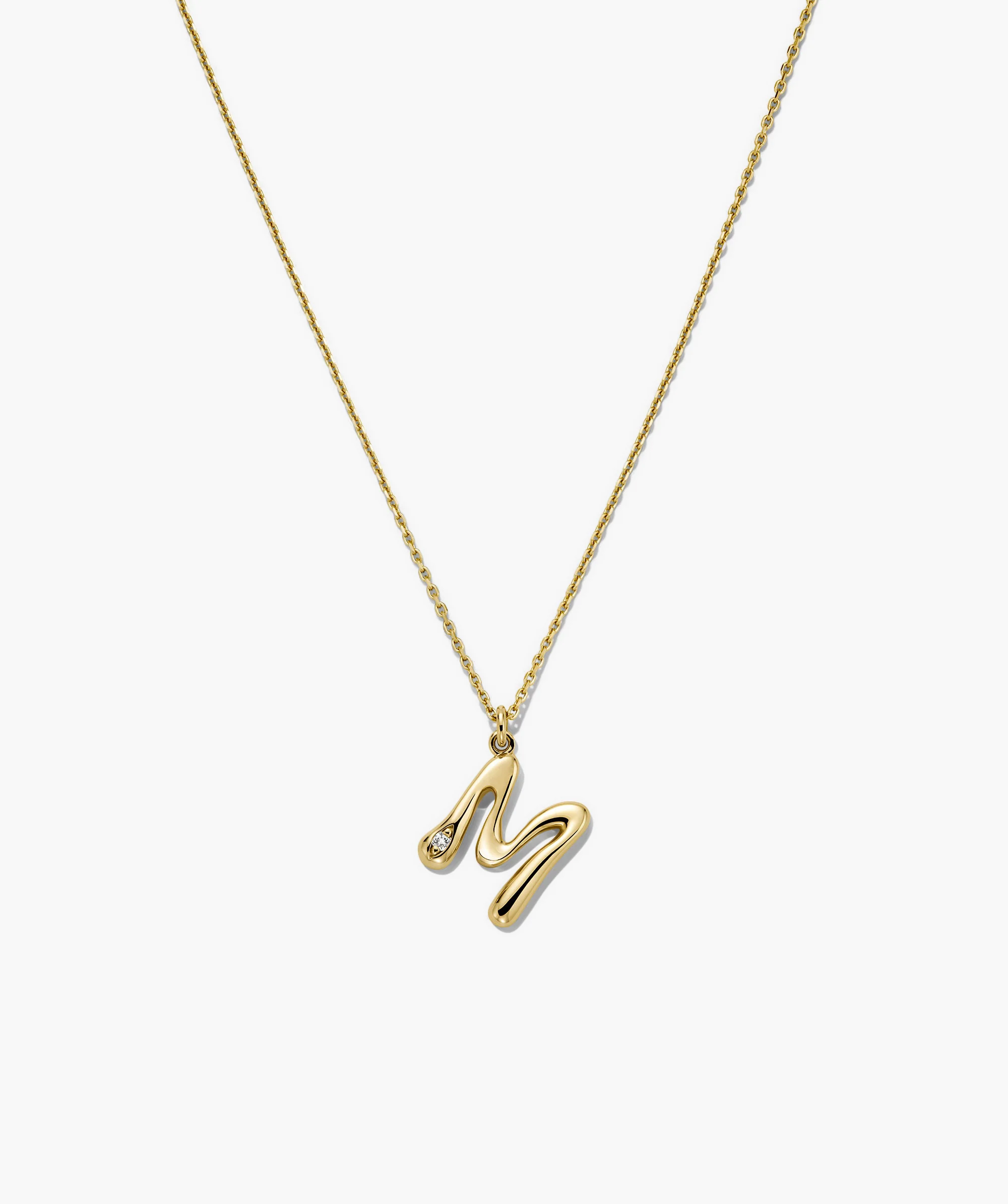 Organic Dôme Liquid Letter Pendant Necklace