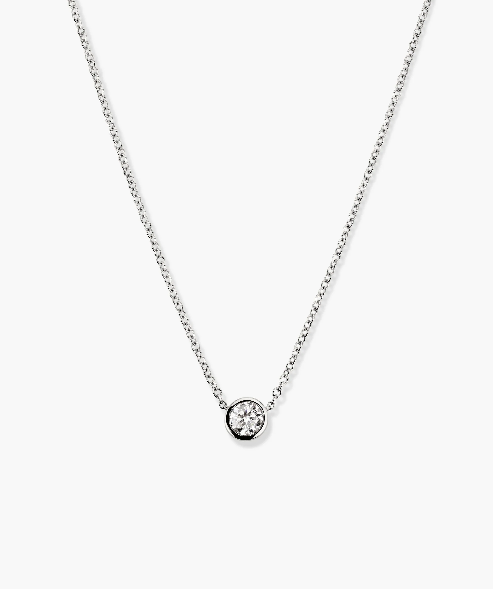 Bezel Lab Grown Diamond Necklace 0.25 ct