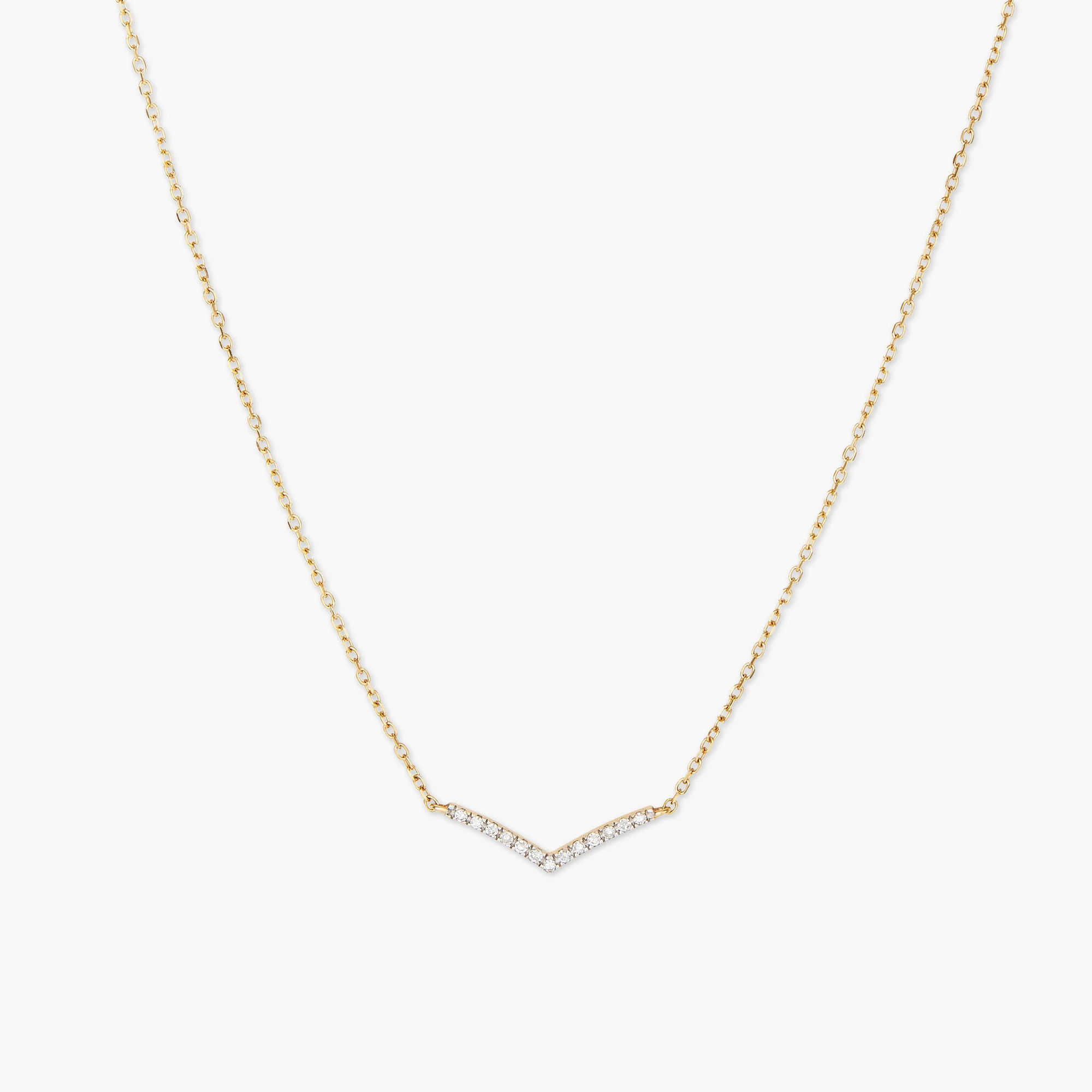 Pavé Diamond Wishbone Necklace