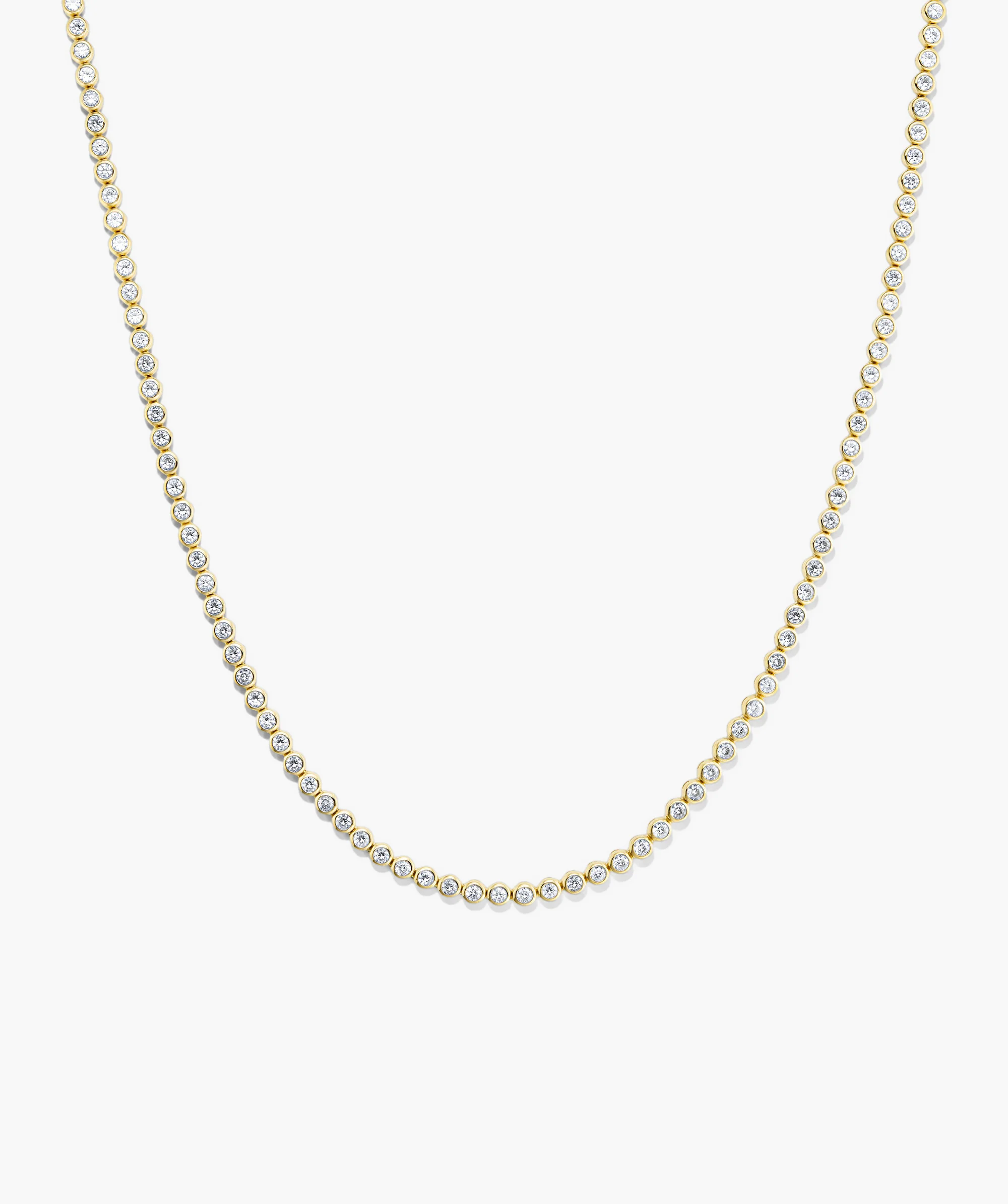 Zadie Bezel Lab Grown Sapphire Tennis Necklace