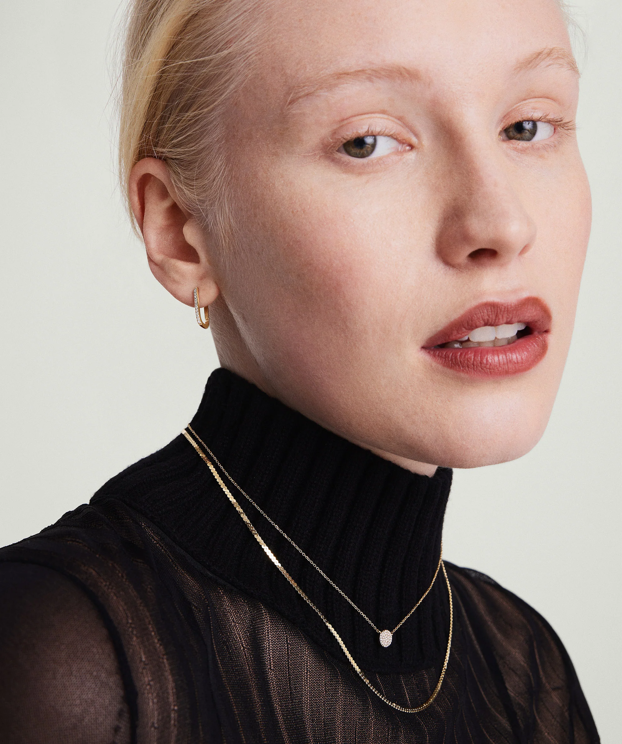 Pavé Diamond Small U Hoops