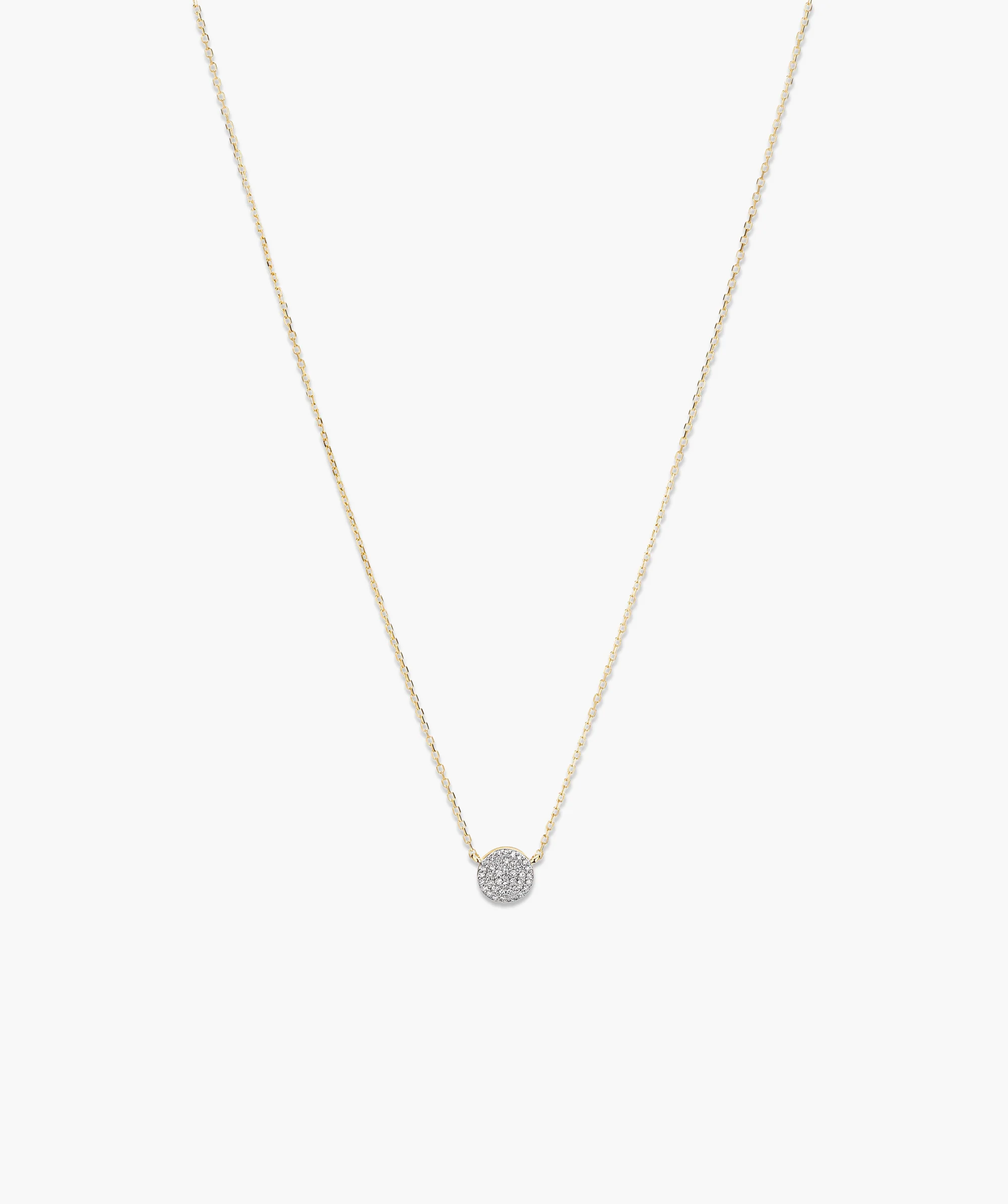 Large Pavé Diamond Round Necklace